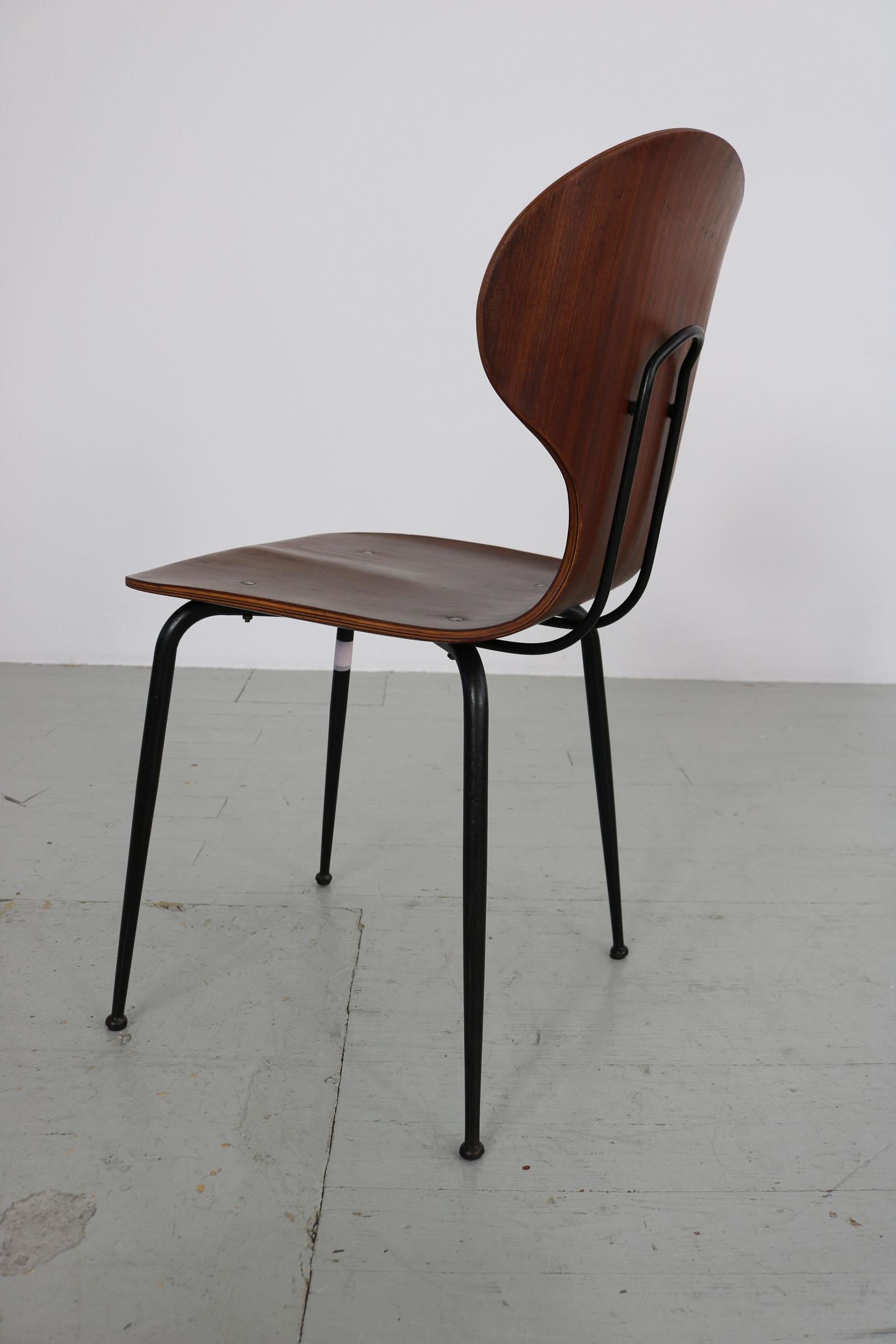 Set of  2 , Carlo Ratti Bentwood Chairs, Italy, 1950s. Industria Legni Curvati.  For Sale 6