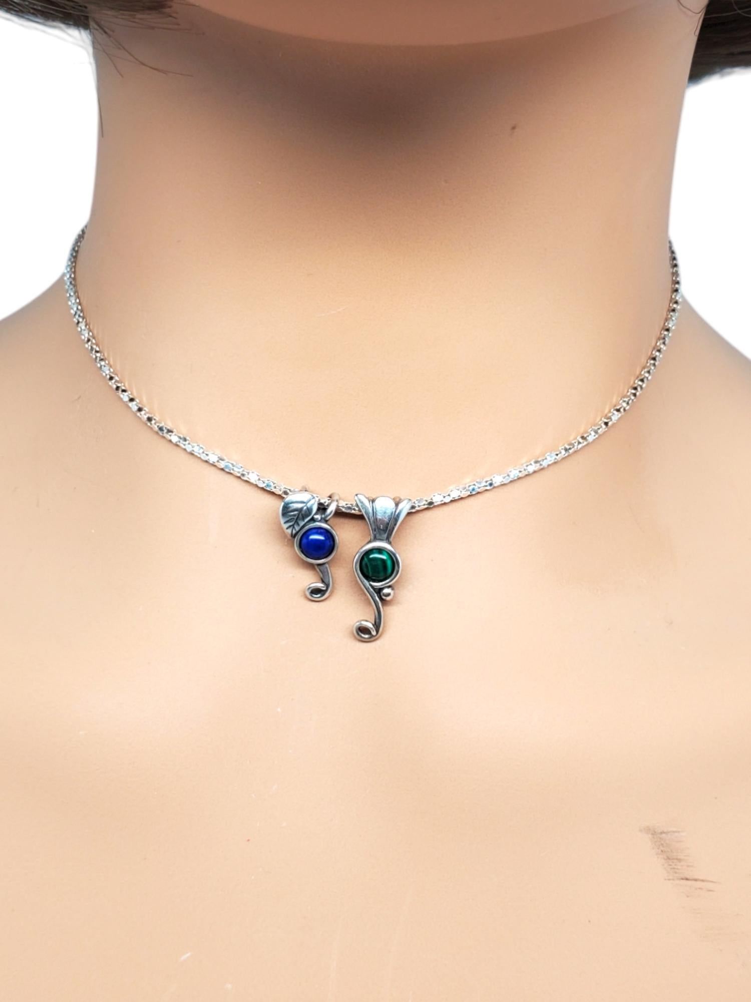 Set di 2 ciondoli Carolyn Pollack in argento sterling con lapislazzuli e malachite #19698 in vendita 3