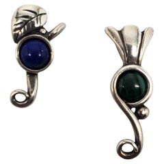 Set Of 2 Carolyn Pollack Sterling Silver Lapis Lazuli & Malachite Pendant #19698