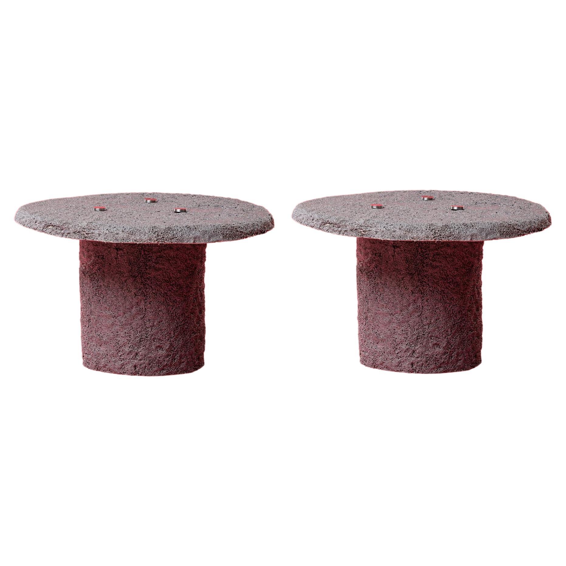 Set of 2 Carpet Matter Low Side Table by Riccardo Cenedella For Sale