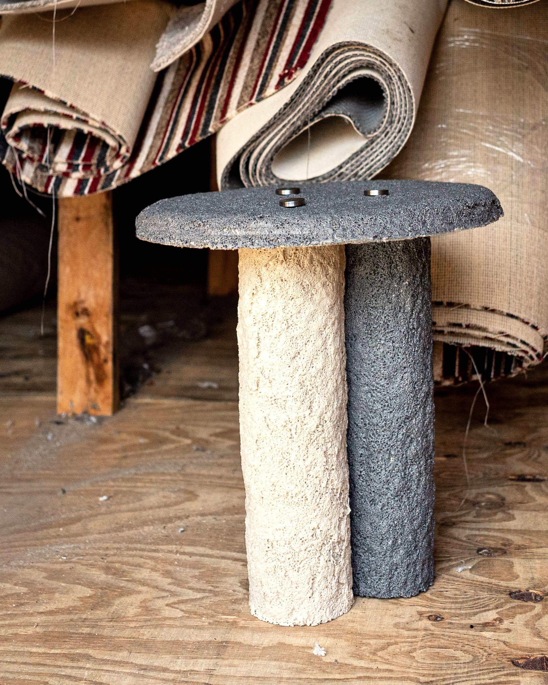 English Set of 2 Carpet Matter Side Table by Riccardo Cenedella For Sale