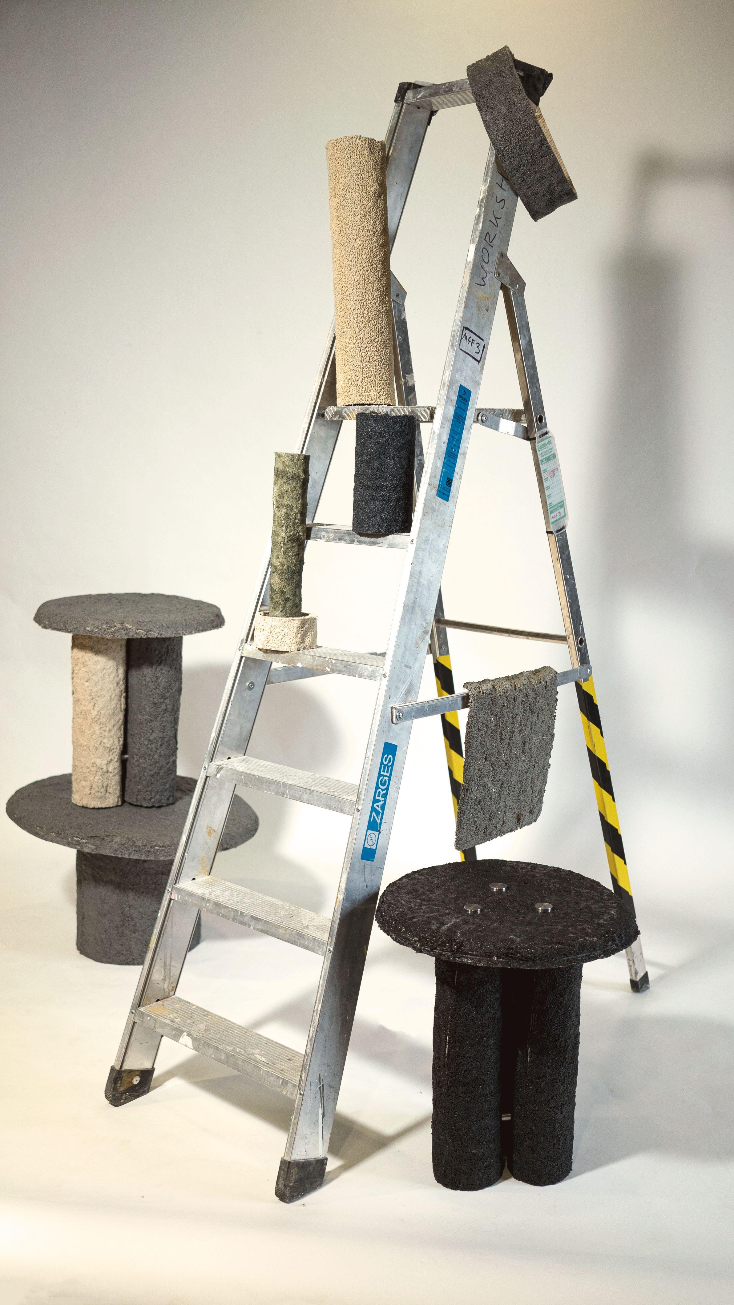 Other Set of 2 Carpet Matter Side Table by Riccardo Cenedella For Sale
