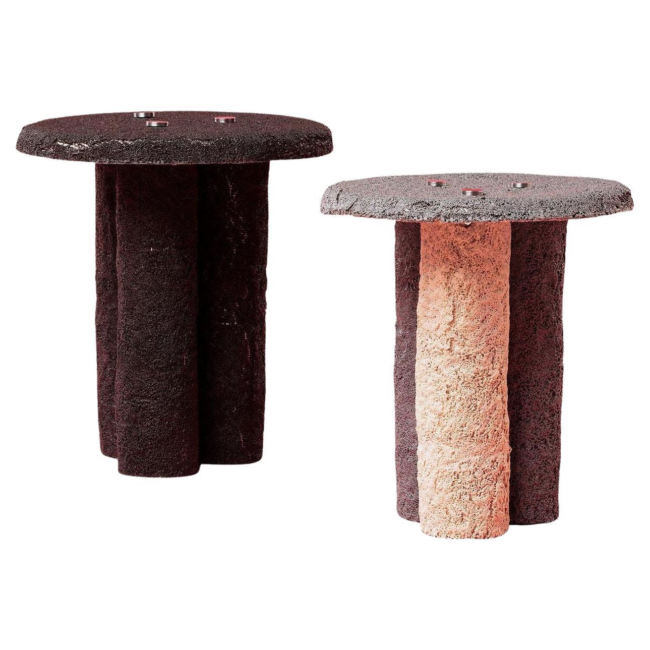 Set of 2 Carpet Matter Side Table by Riccardo Cenedella For Sale