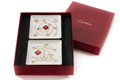 Set of 2 Cartier Porcelain Small Jewelry Plates