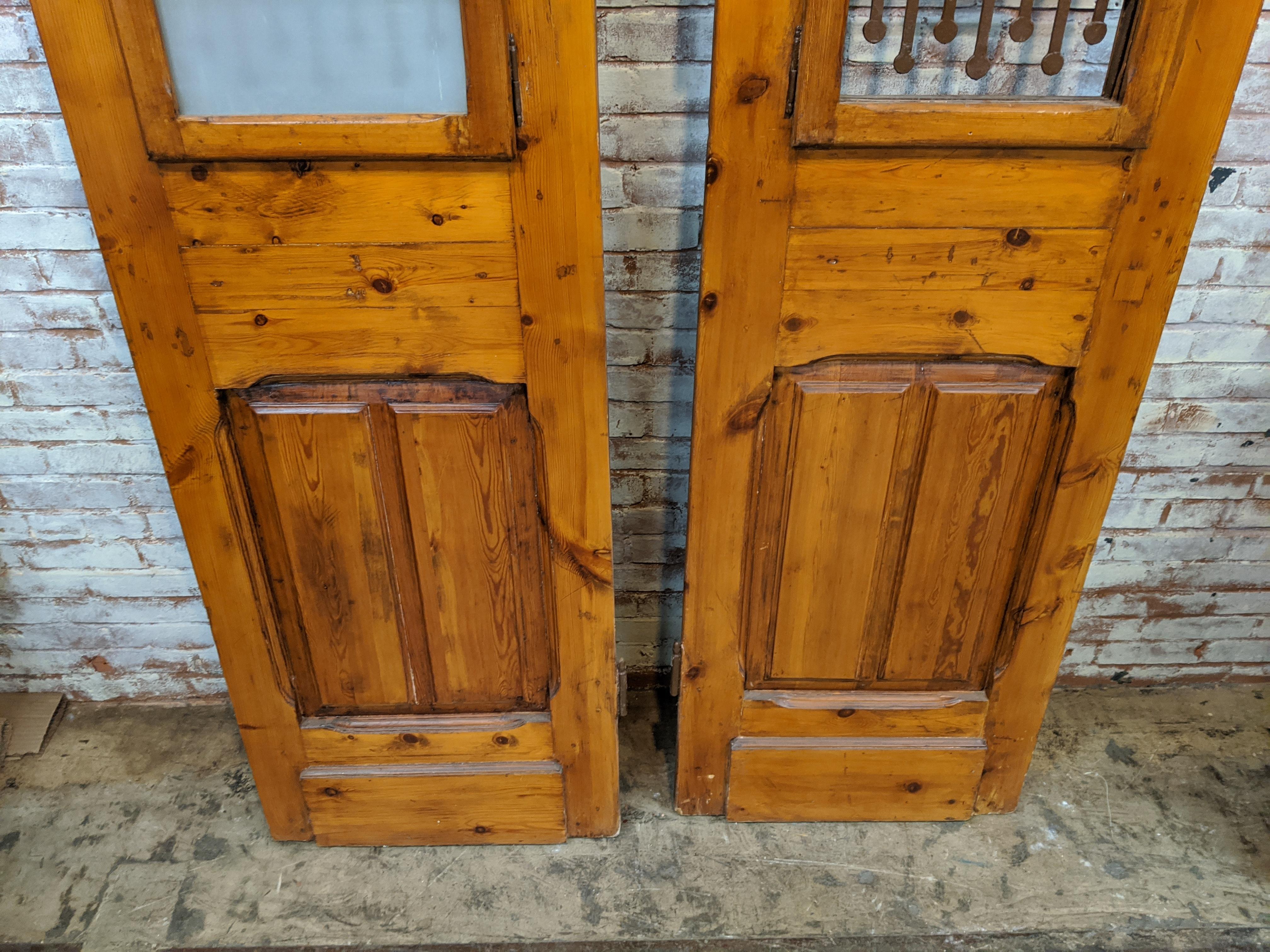 Vintage Set of 2 Carved Doors from Egypt with Original Ironwork 1