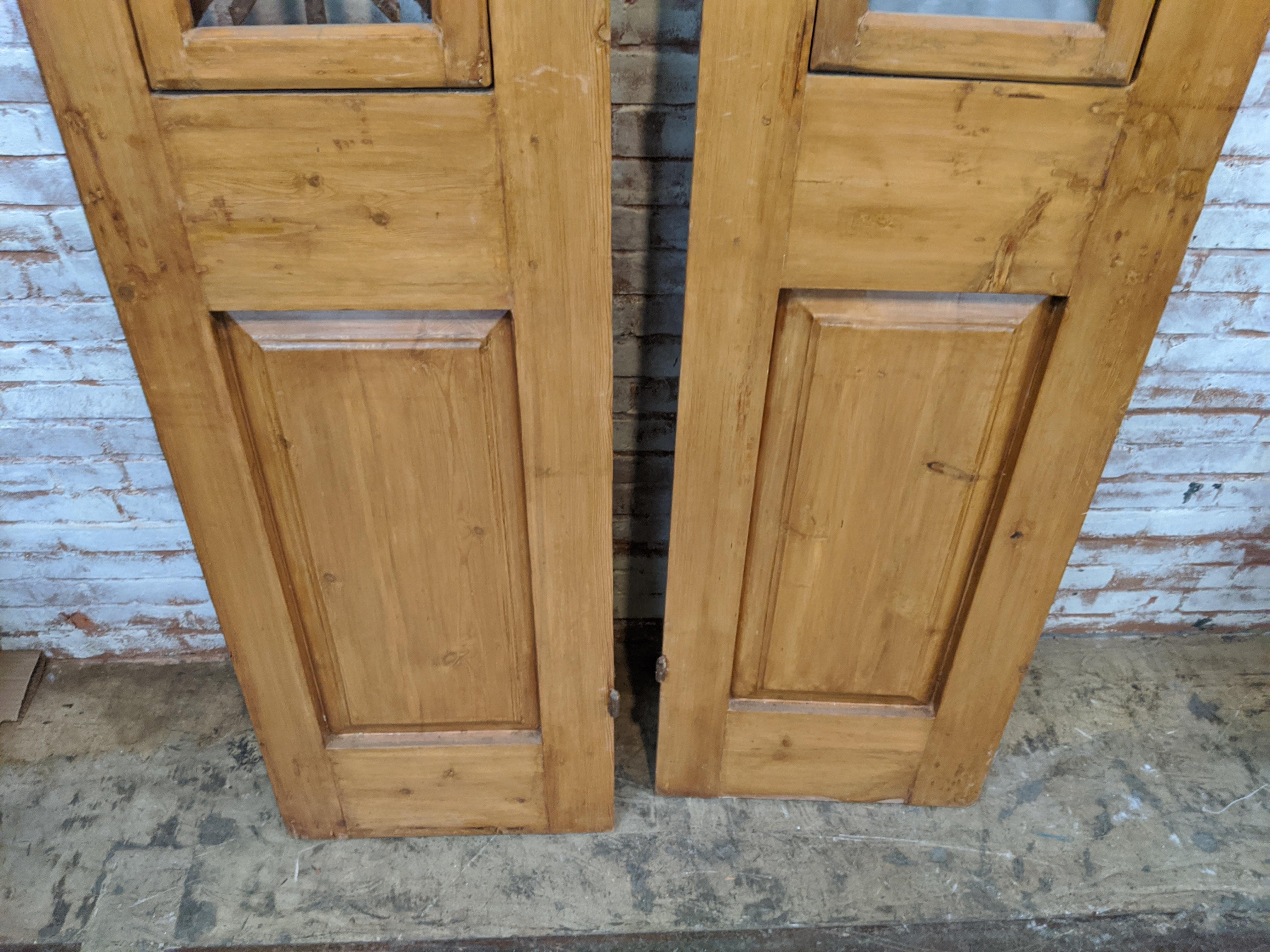 Vintage Set of 2 Carved Doors from Egypt with Original Ironwork 2