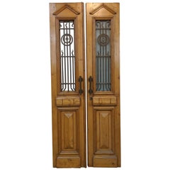 Vintage Set of 2 Carved Doors from Egypt with Original Ironwork