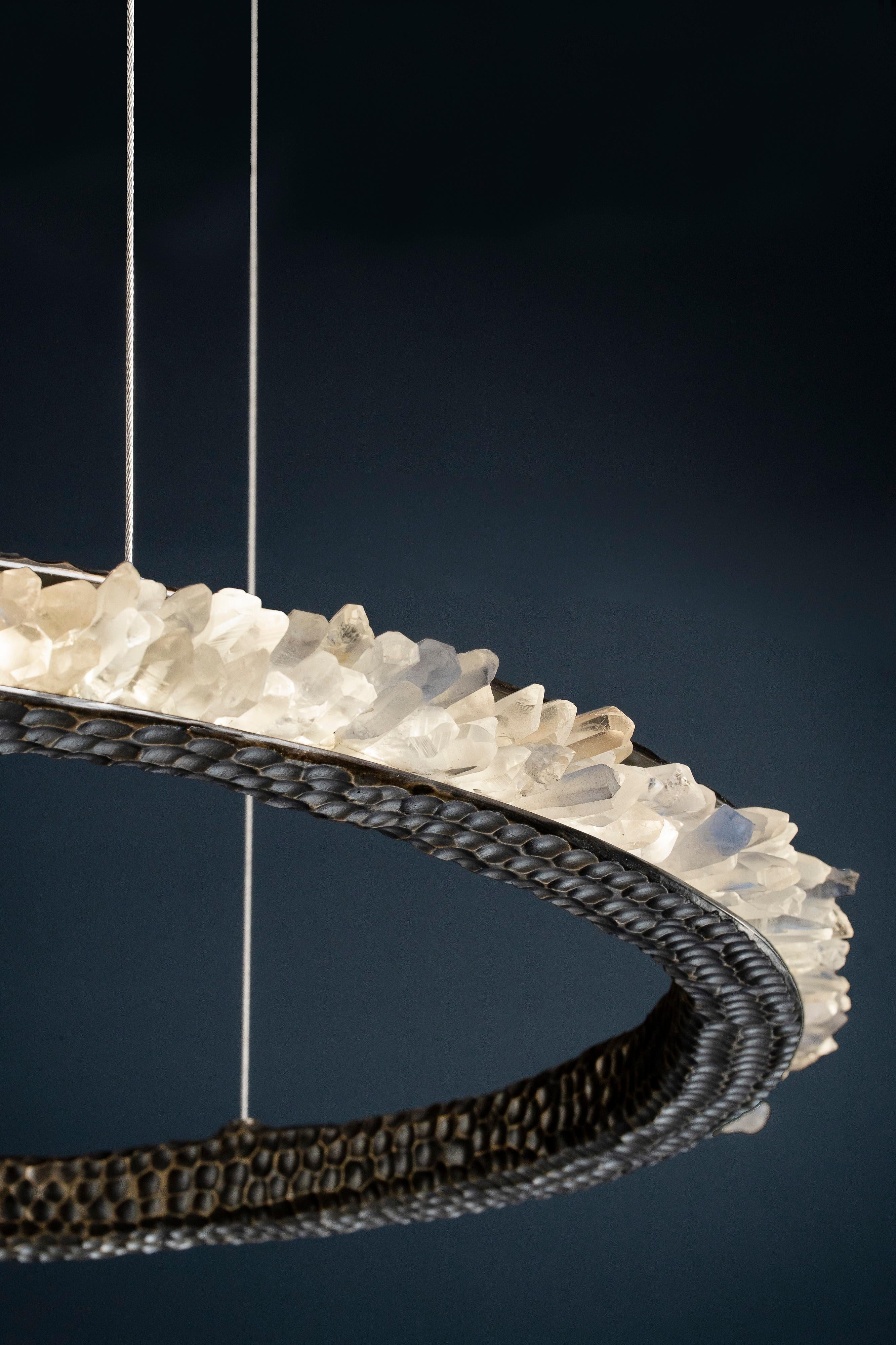 Post-Modern Set Of 2 Quartz VI 88 And VI 73 Chandeliers by Aver For Sale