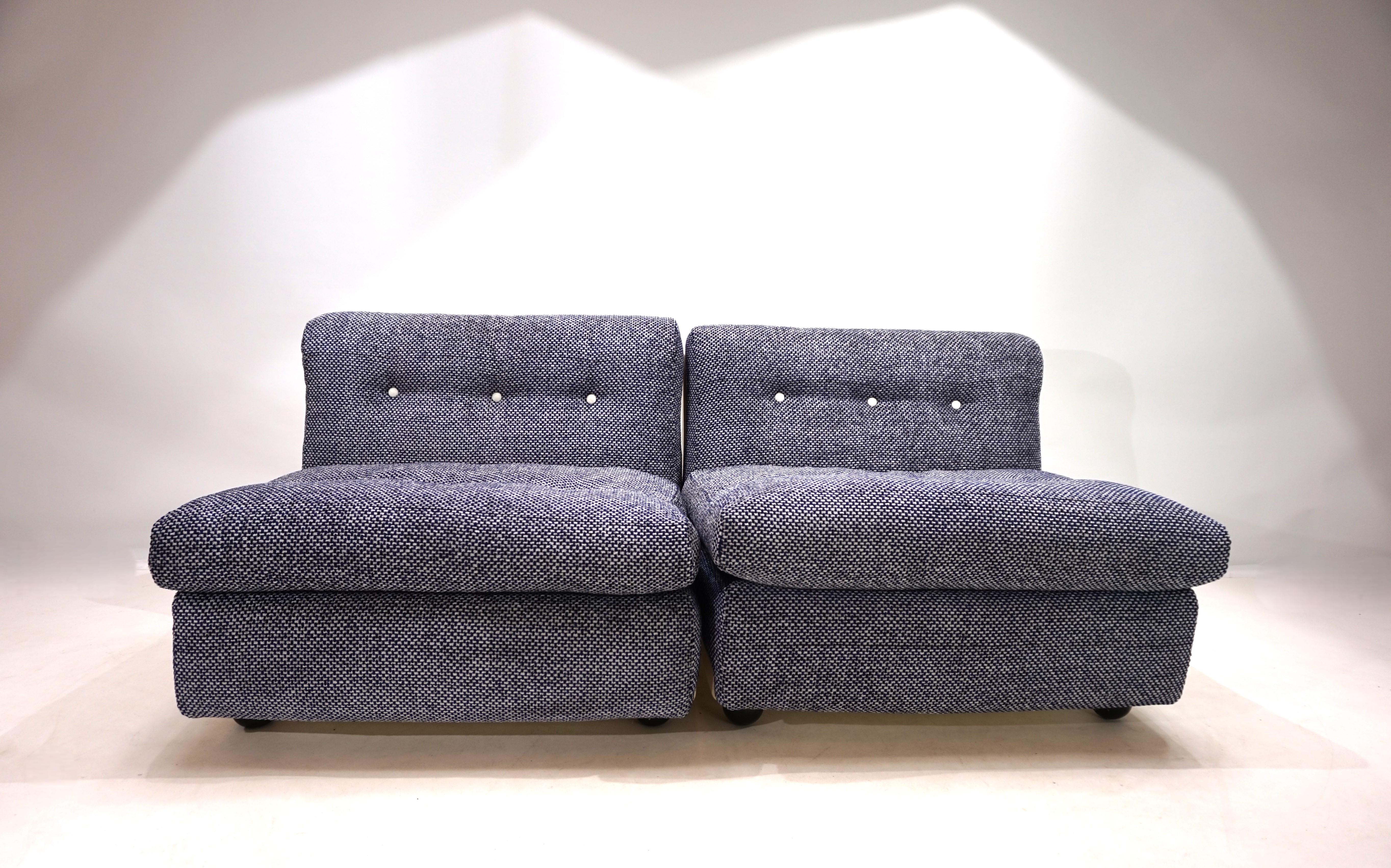 Set of 2 C&B Italia Amanta lounge modular chairs by Mario Bellini, 1970. en vente 7