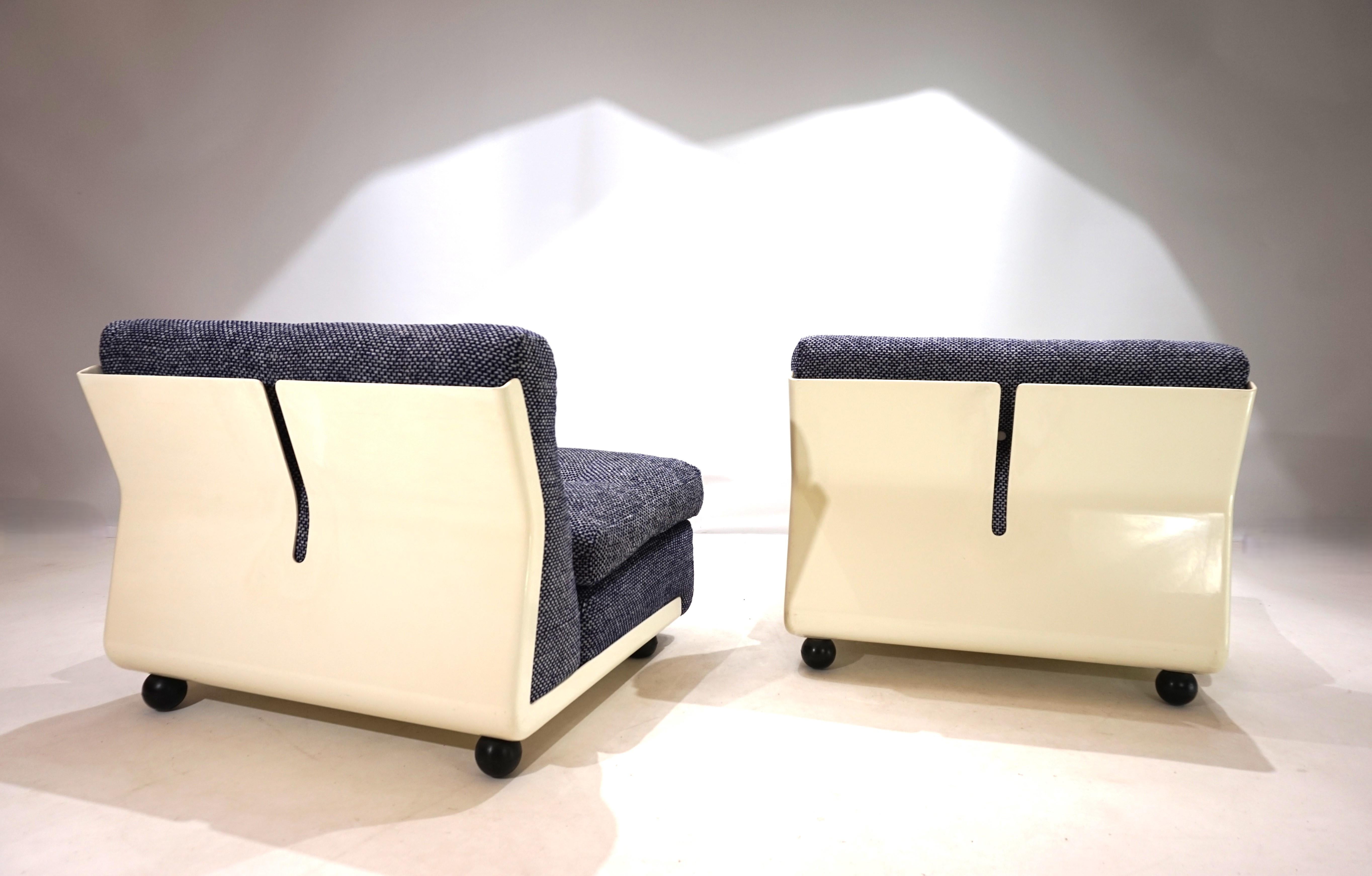 Mid-Century Modern Set of 2 C&B Italia Amanta lounge modular chairs by Mario Bellini, 1970. en vente