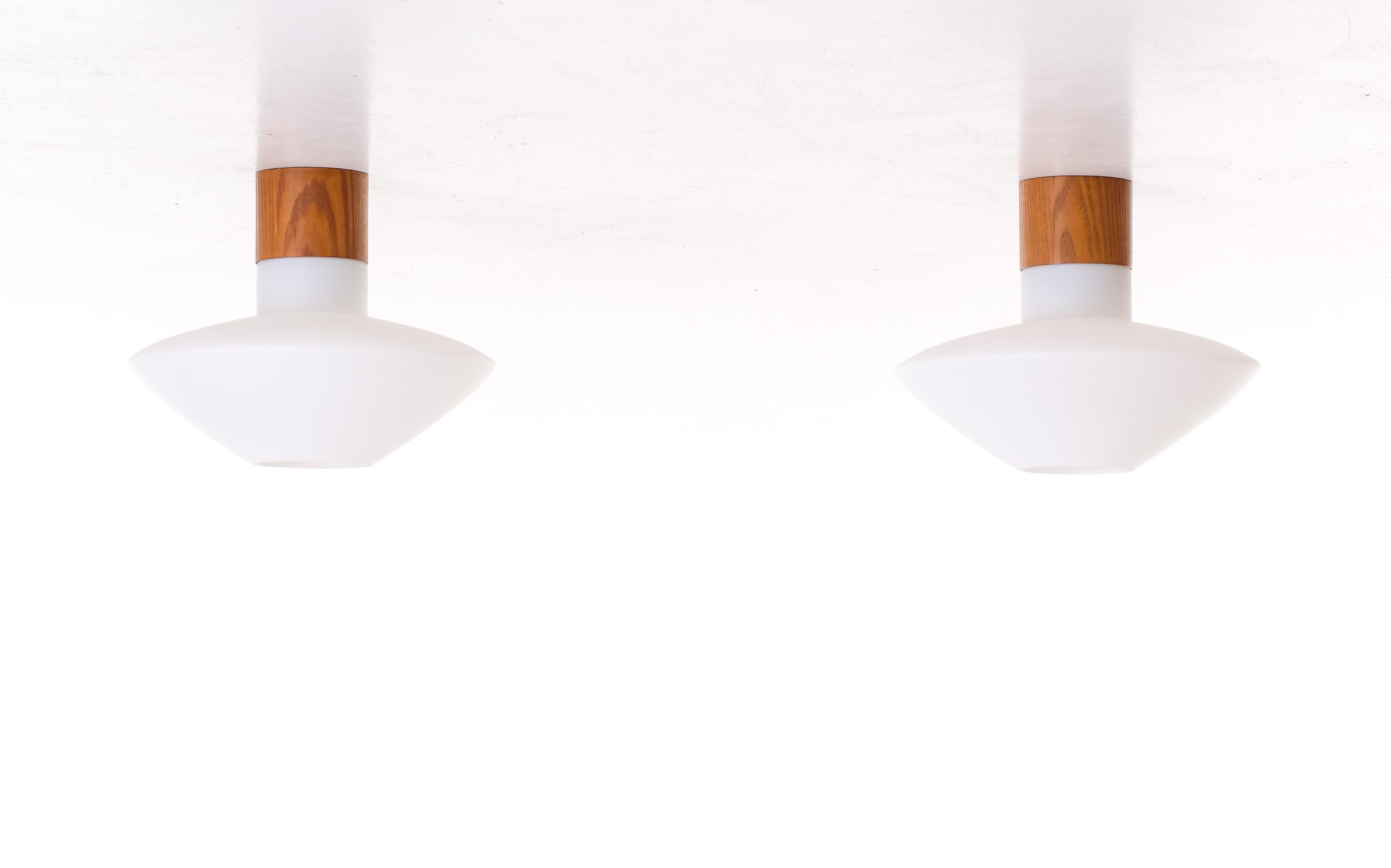 Opaline Glass Ceiling Lights by Luxus, Sweden, 1960s For Sale