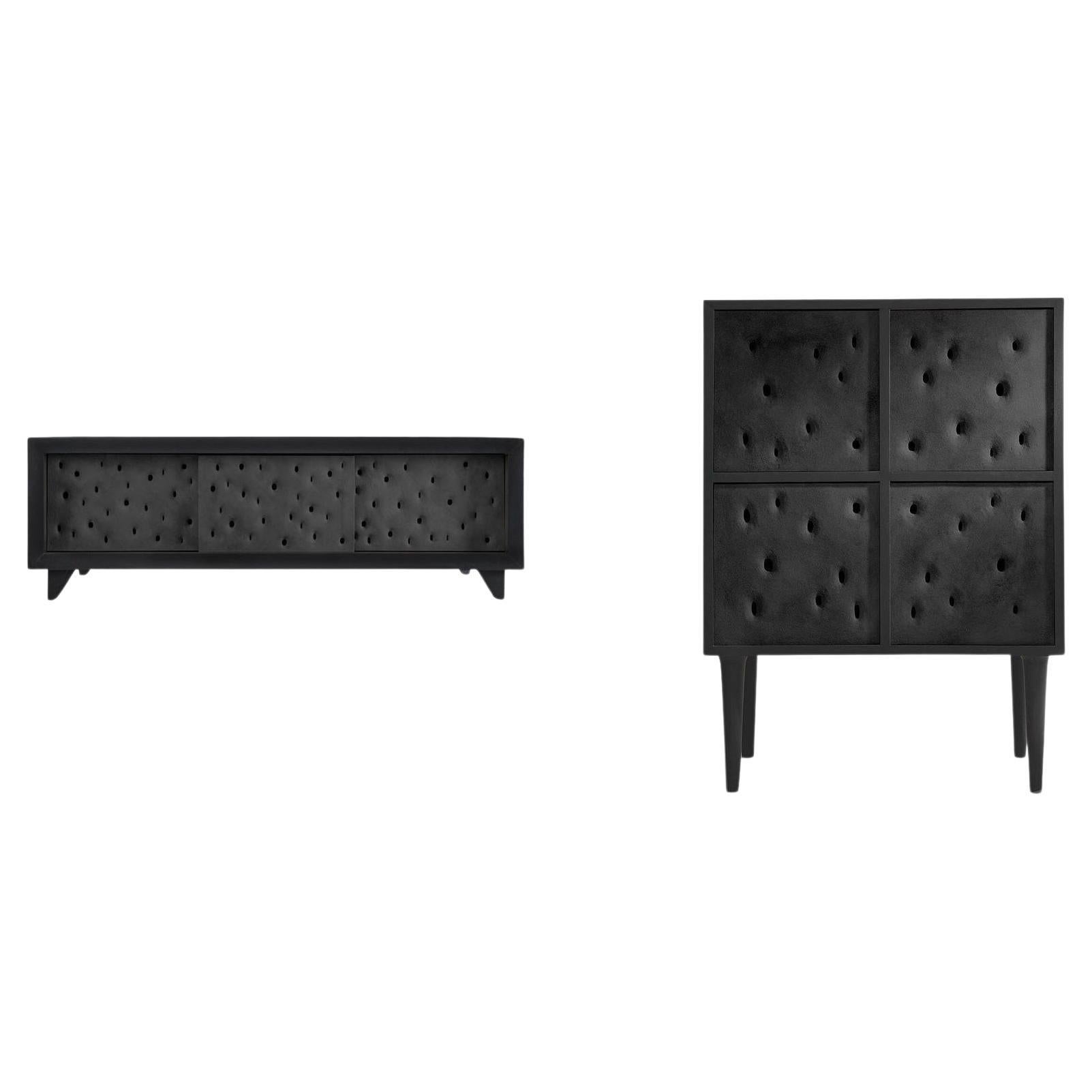 Set of 2 Ceramic Contemporary Cabinets by Faina For Sale