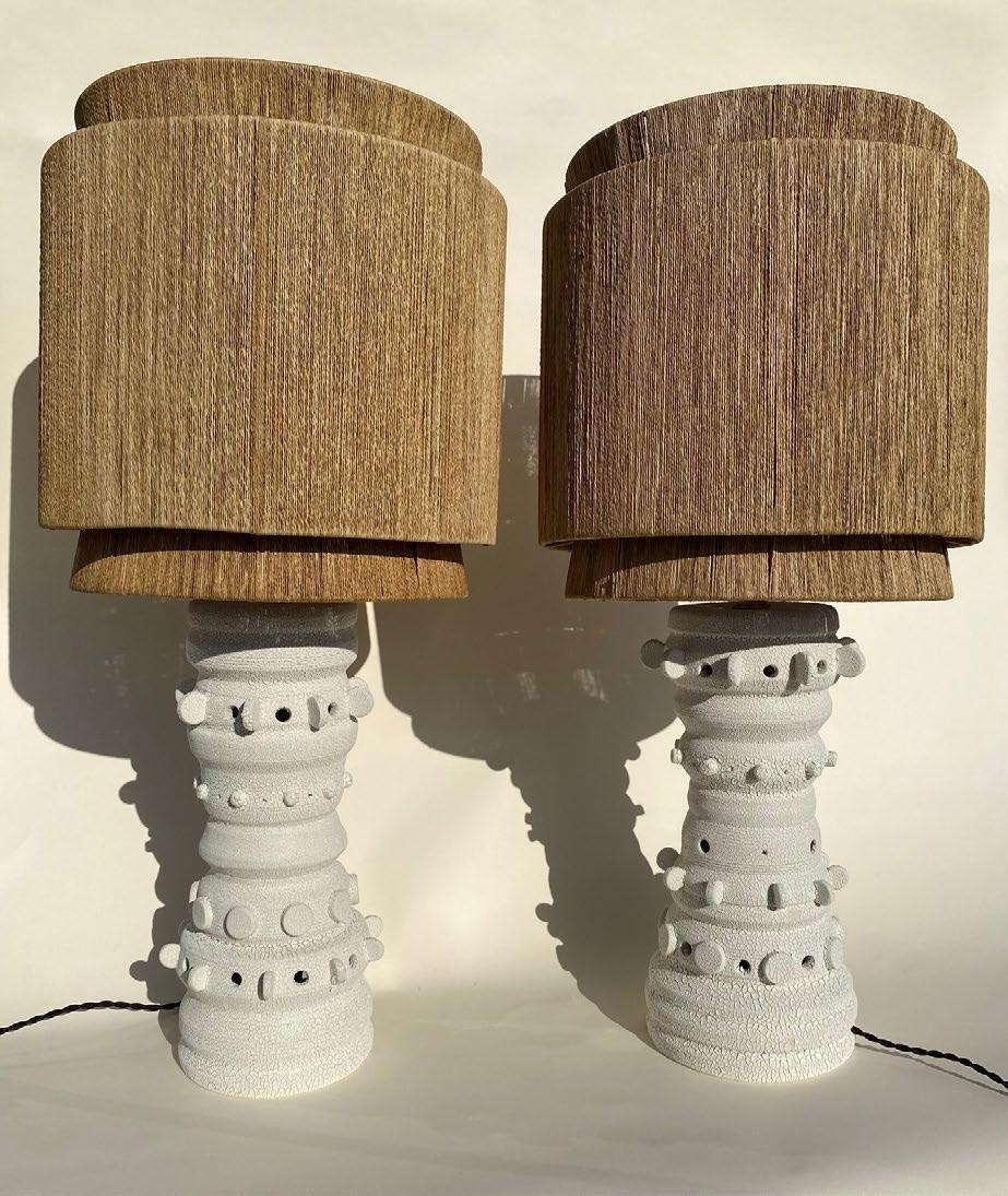 Set of 2 ceramic lamp by Olivia Cognet
Materials: ceramic
Dimensions: H 45 cm 

Each of Olivia’s handmade creations is a unique work of art, the snapshot of a precious moment captured in a world of fast ‘everything’.
Since moving to Los Angeles