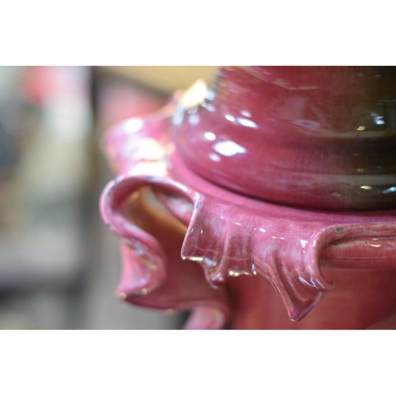 Set of 2 Ceramic Majolica Planter on Column, Vallauris, France For Sale 9