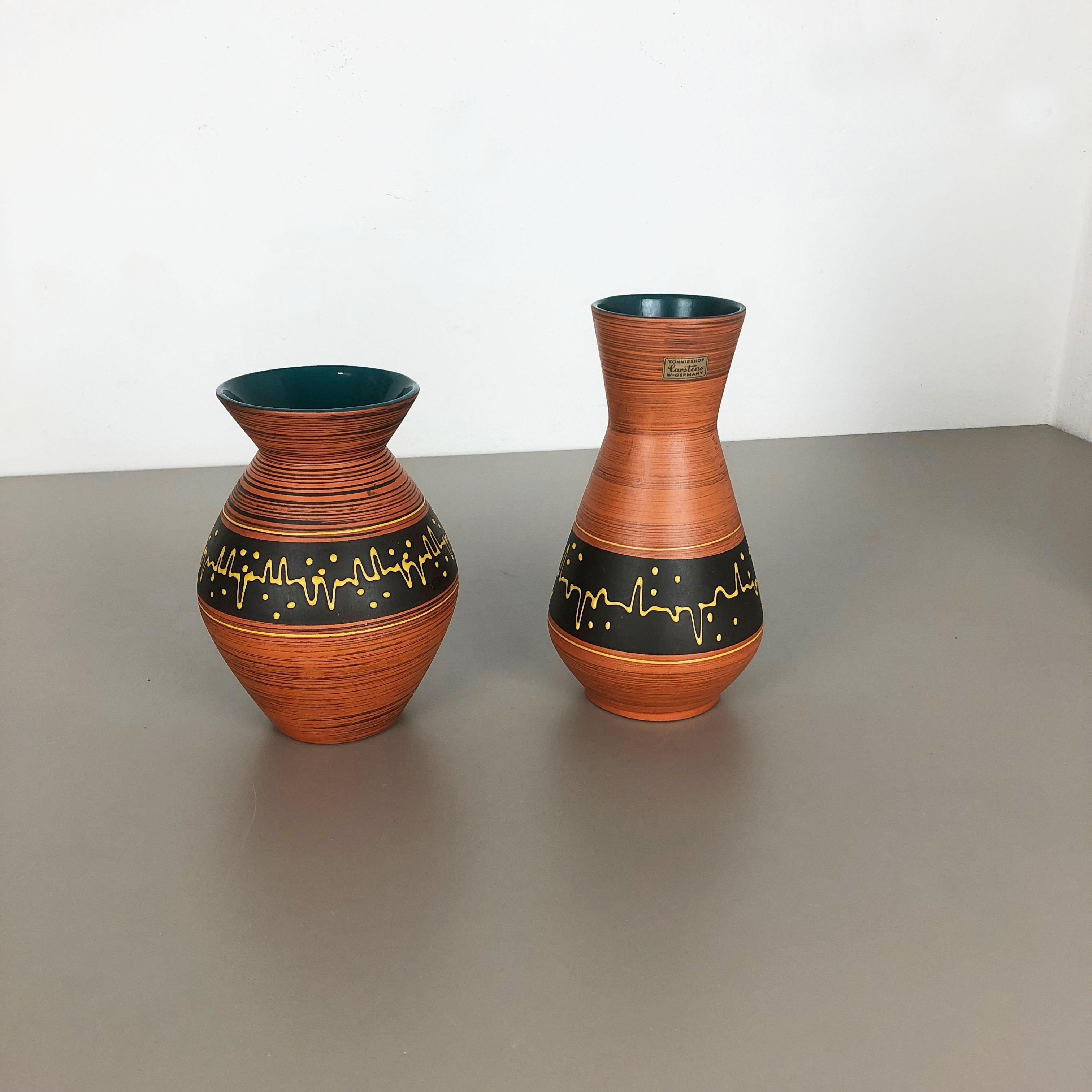 Mid-Century moderno Set di 2 vasi in ceramica Heinz Siery Carstens Tönnieshof, Germania, anni '60 in vendita