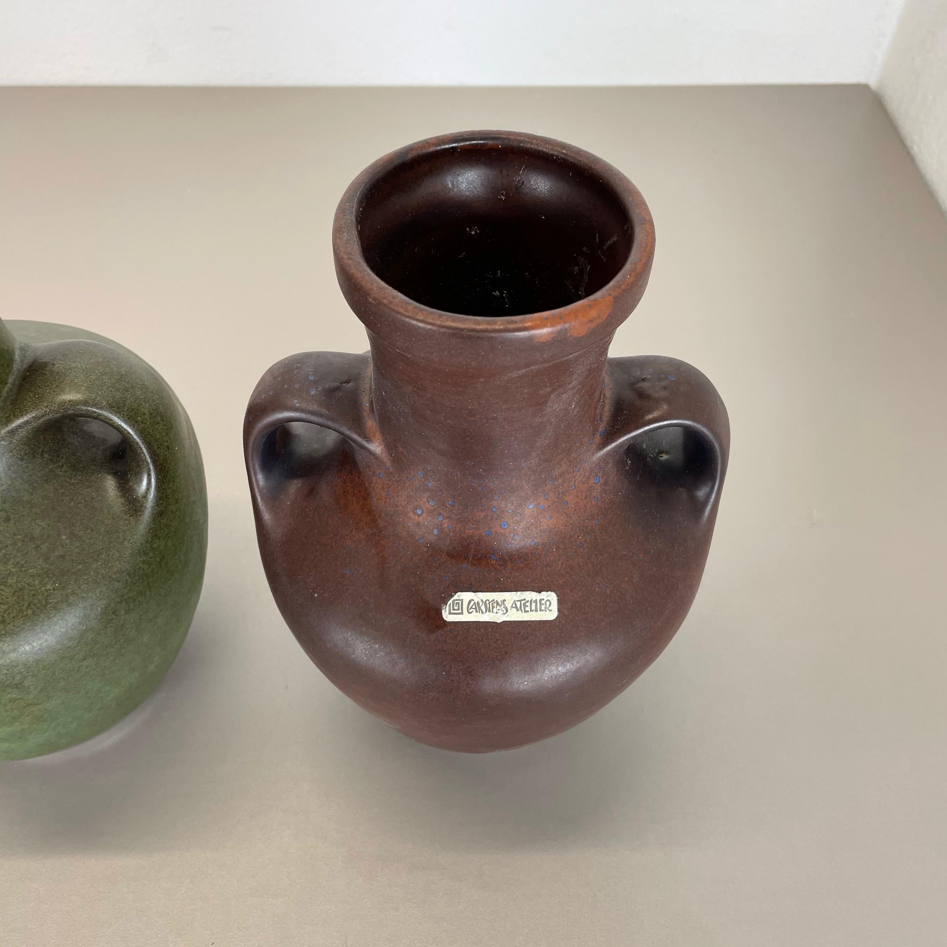 Set of 2 Ceramic Pottery Vase Heinz Siery Carstens Tönnieshof, Germany, 1970s For Sale 5