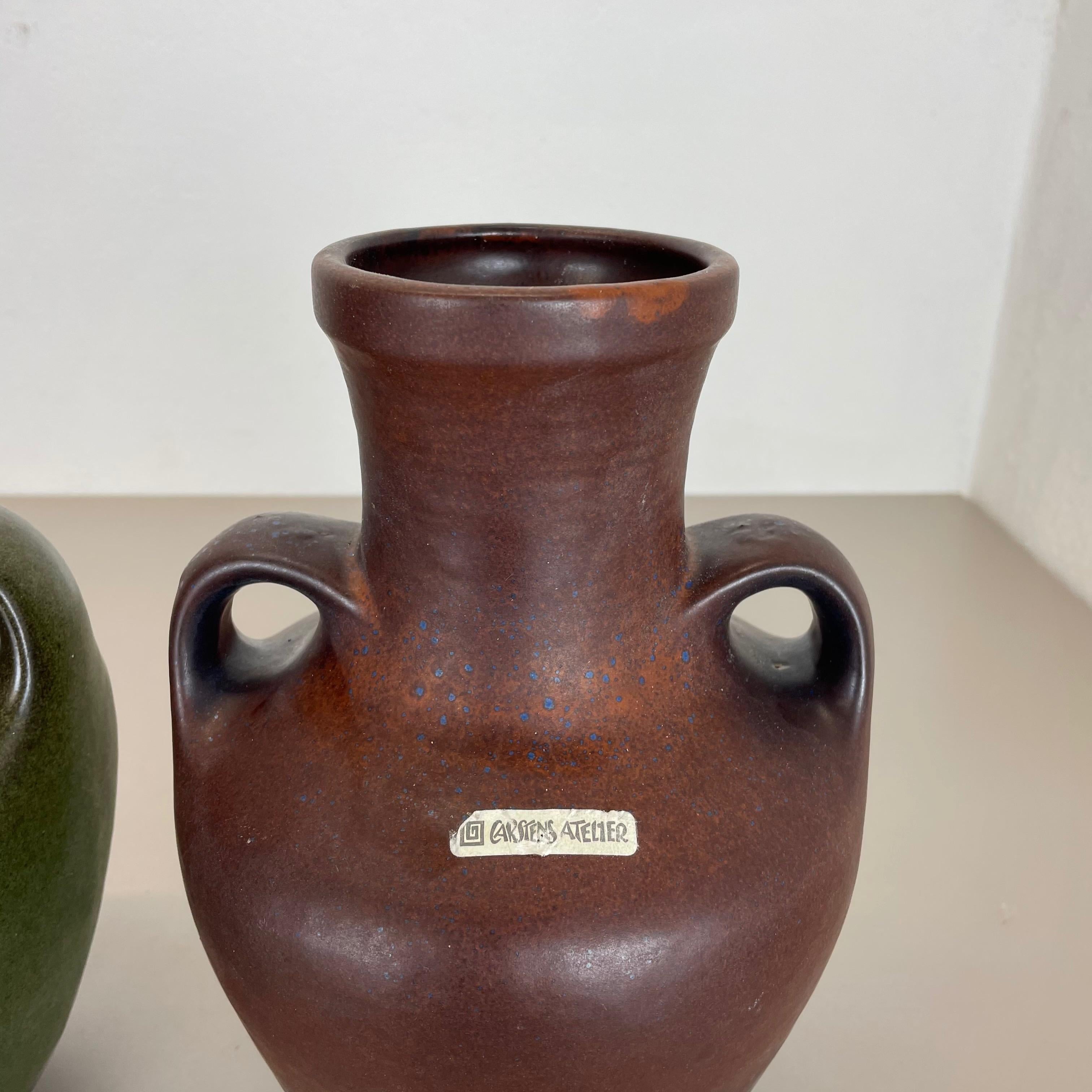 Set of 2 Ceramic Pottery Vase Heinz Siery Carstens Tönnieshof, Germany, 1970s For Sale 6