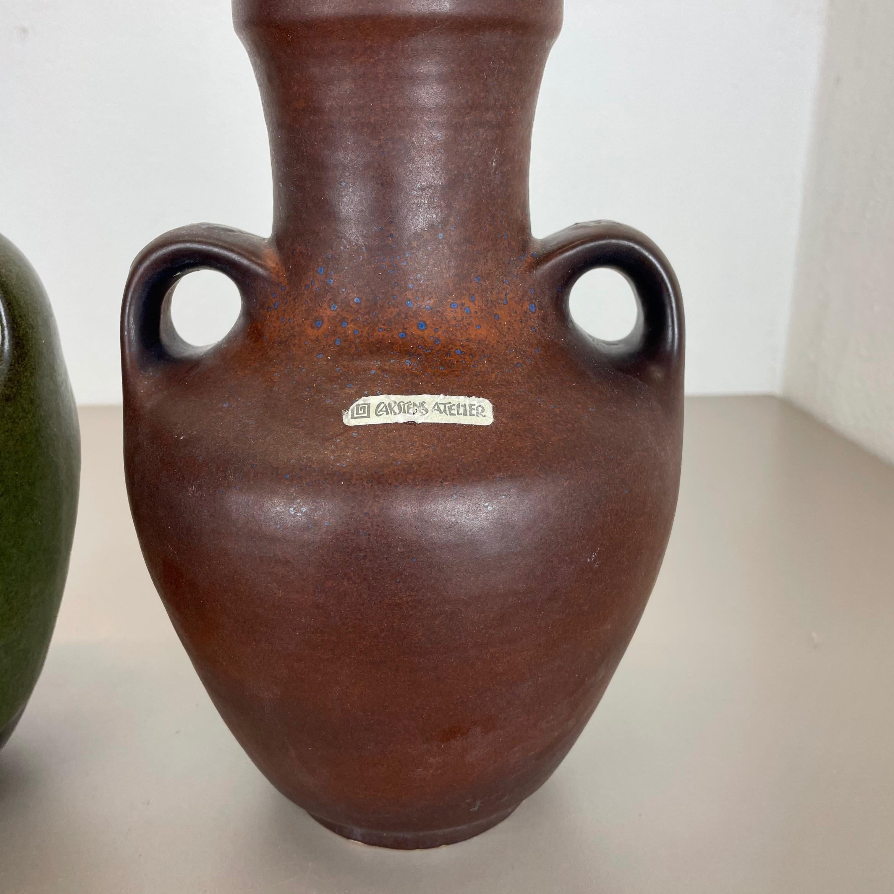 Set of 2 Ceramic Pottery Vase Heinz Siery Carstens Tönnieshof, Germany, 1970s For Sale 7