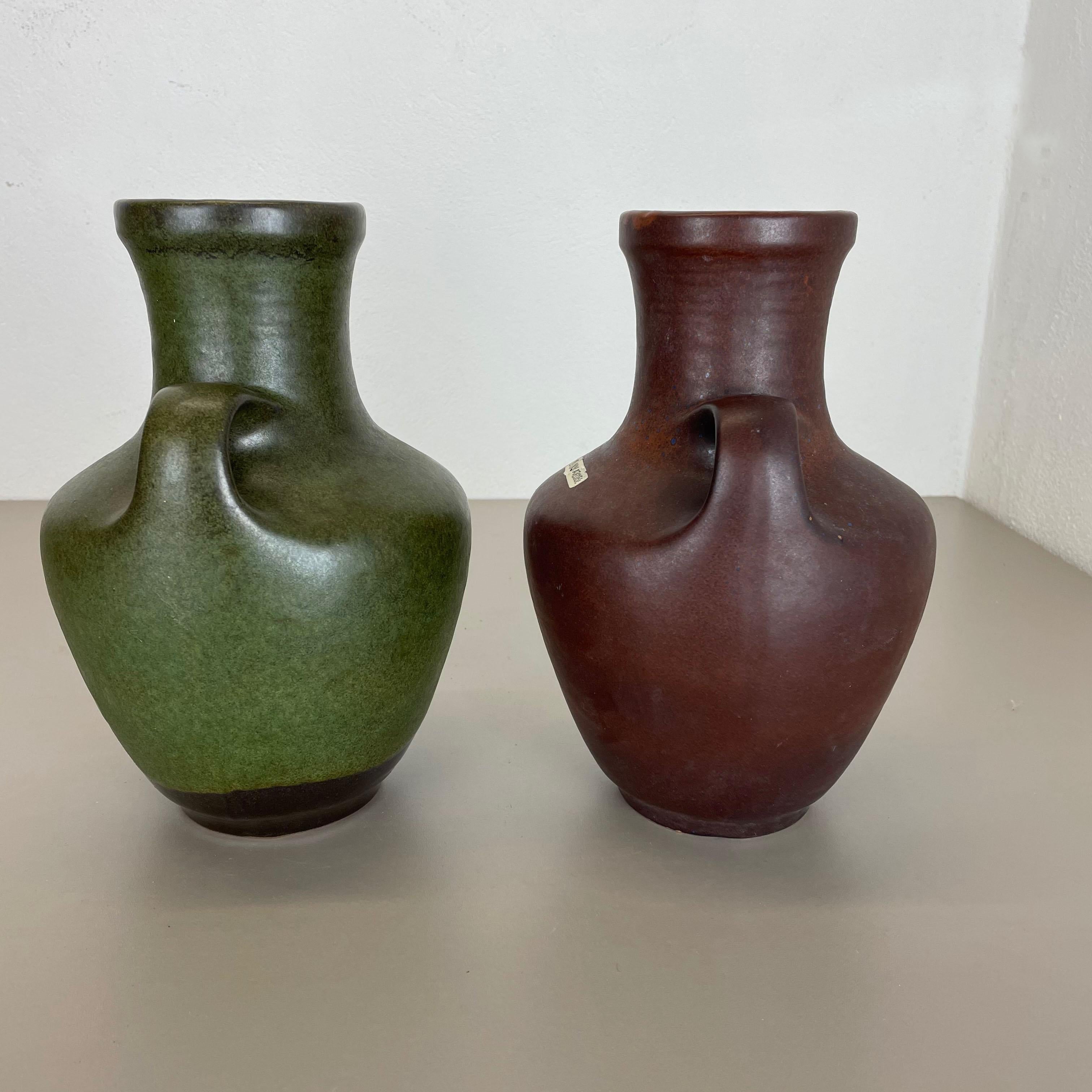 Set of 2 Ceramic Pottery Vase Heinz Siery Carstens Tönnieshof, Germany, 1970s For Sale 8