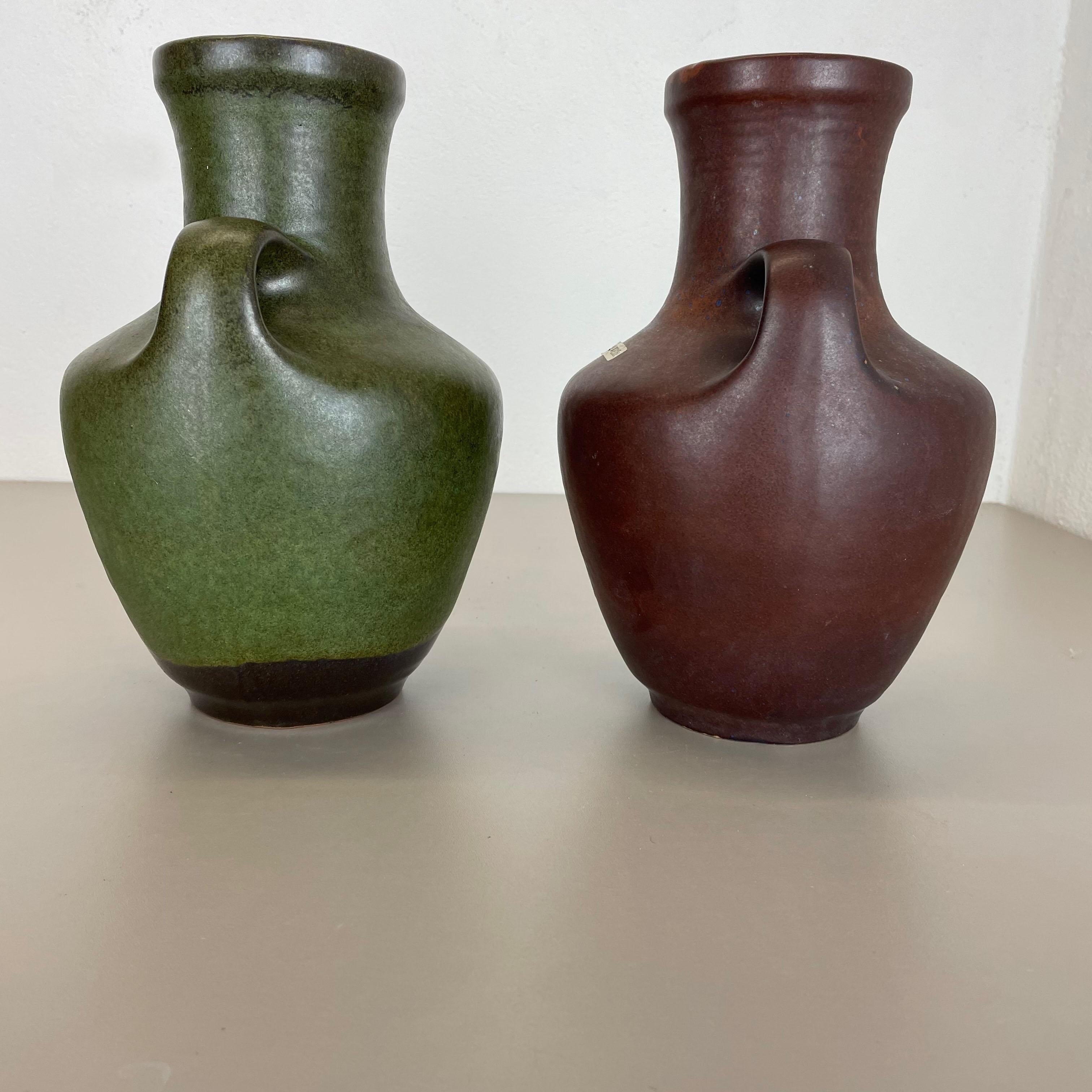 Set of 2 Ceramic Pottery Vase Heinz Siery Carstens Tönnieshof, Germany, 1970s For Sale 9