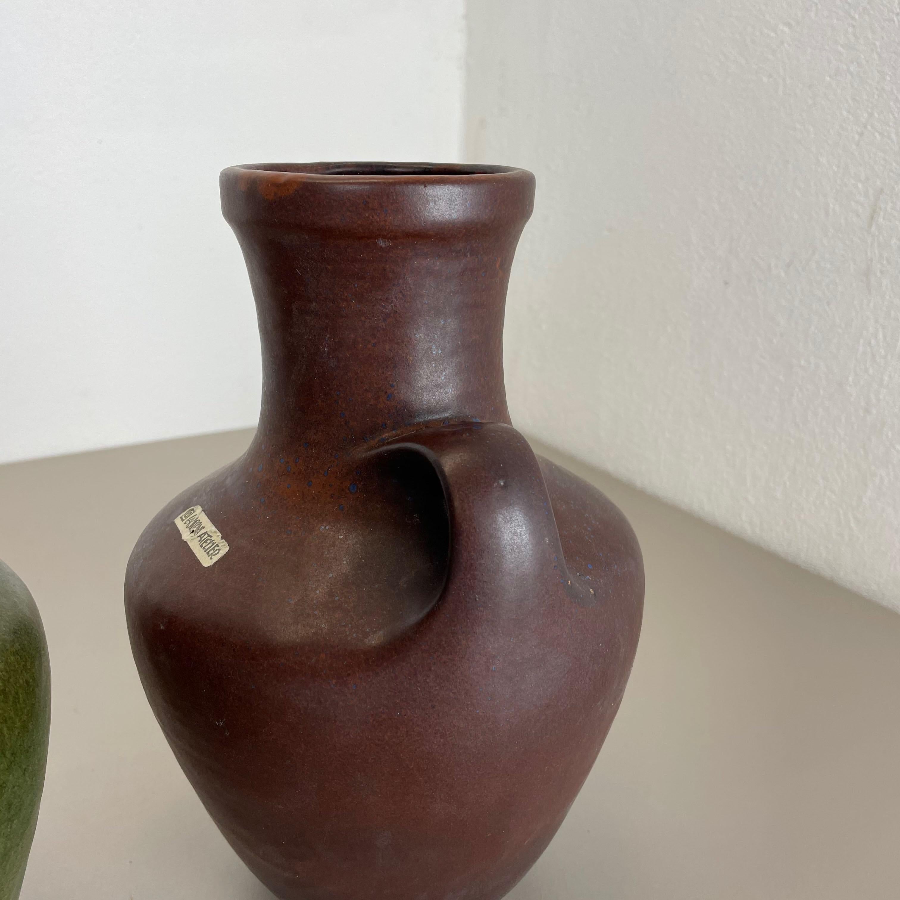 Set of 2 Ceramic Pottery Vase Heinz Siery Carstens Tönnieshof, Germany, 1970s For Sale 11