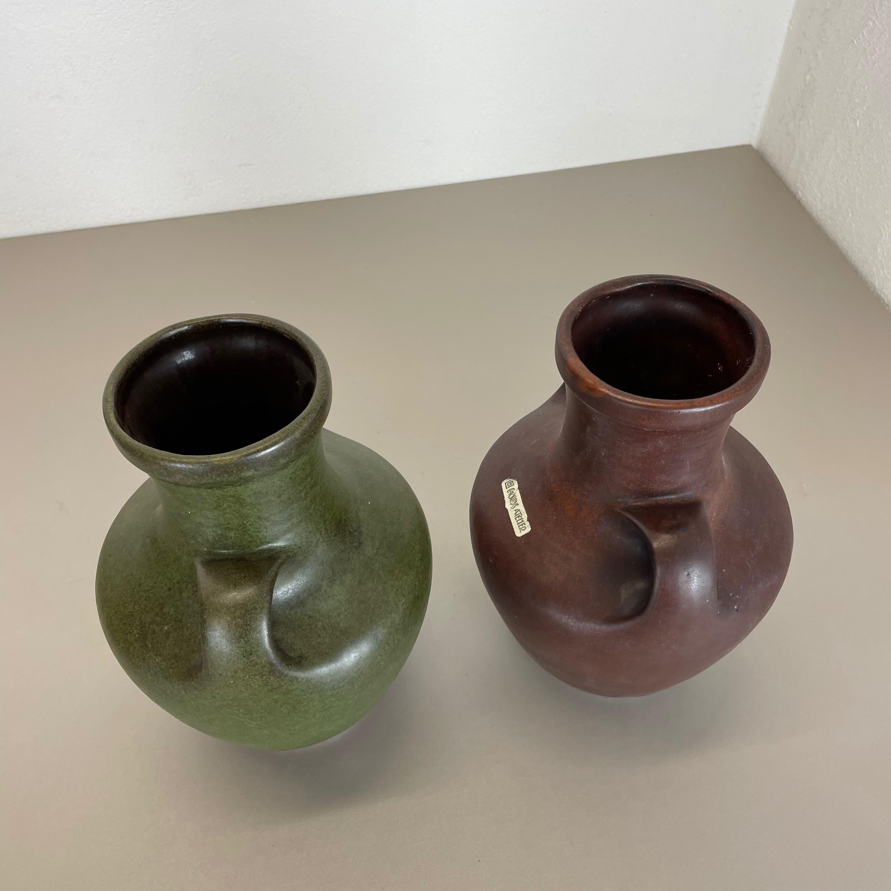 Set of 2 Ceramic Pottery Vase Heinz Siery Carstens Tönnieshof, Germany, 1970s For Sale 12