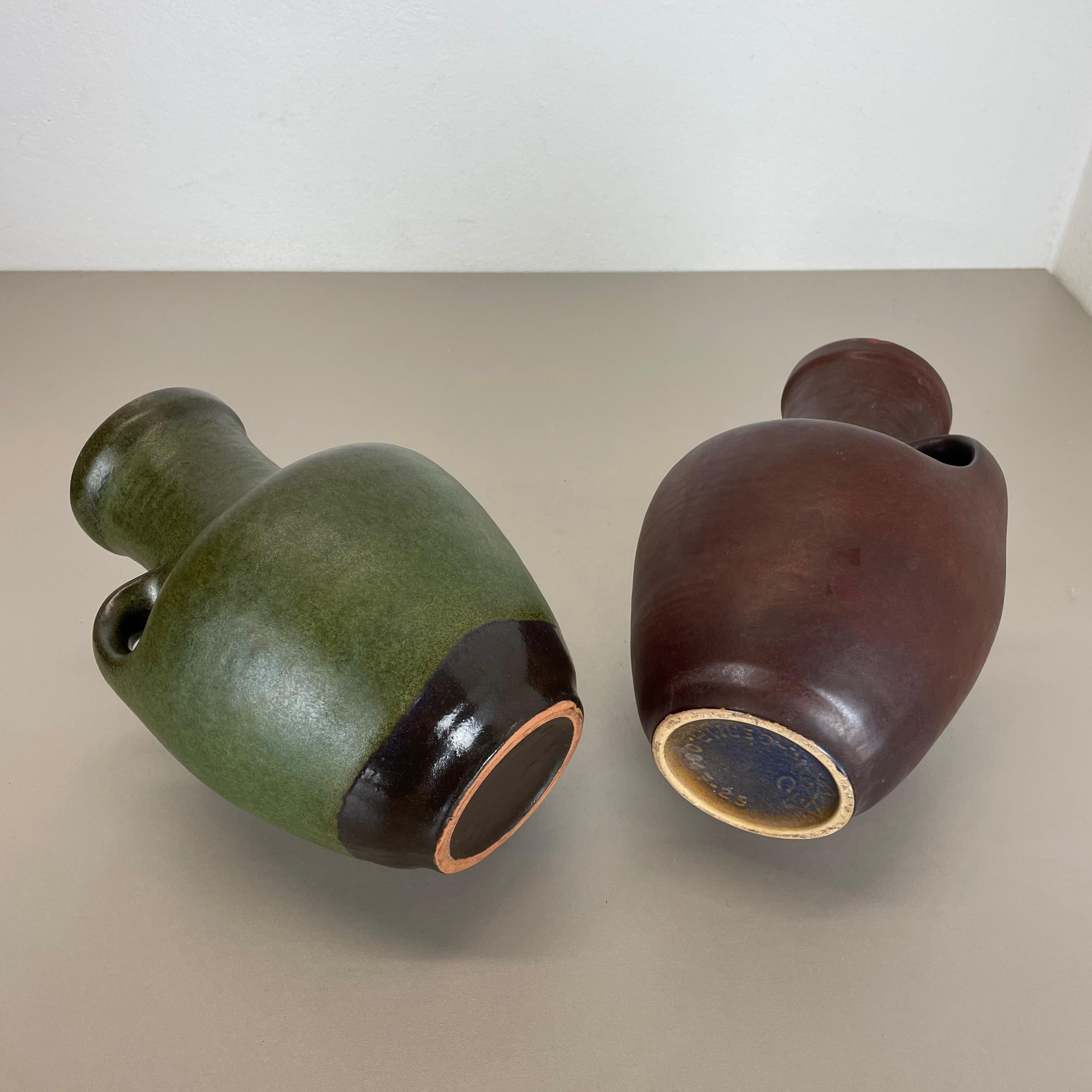 Set of 2 Ceramic Pottery Vase Heinz Siery Carstens Tönnieshof, Germany, 1970s For Sale 13