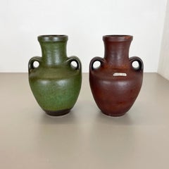 Set of 2 Ceramic Pottery Vase Heinz Siery Carstens Tönnieshof, Germany, 1970s