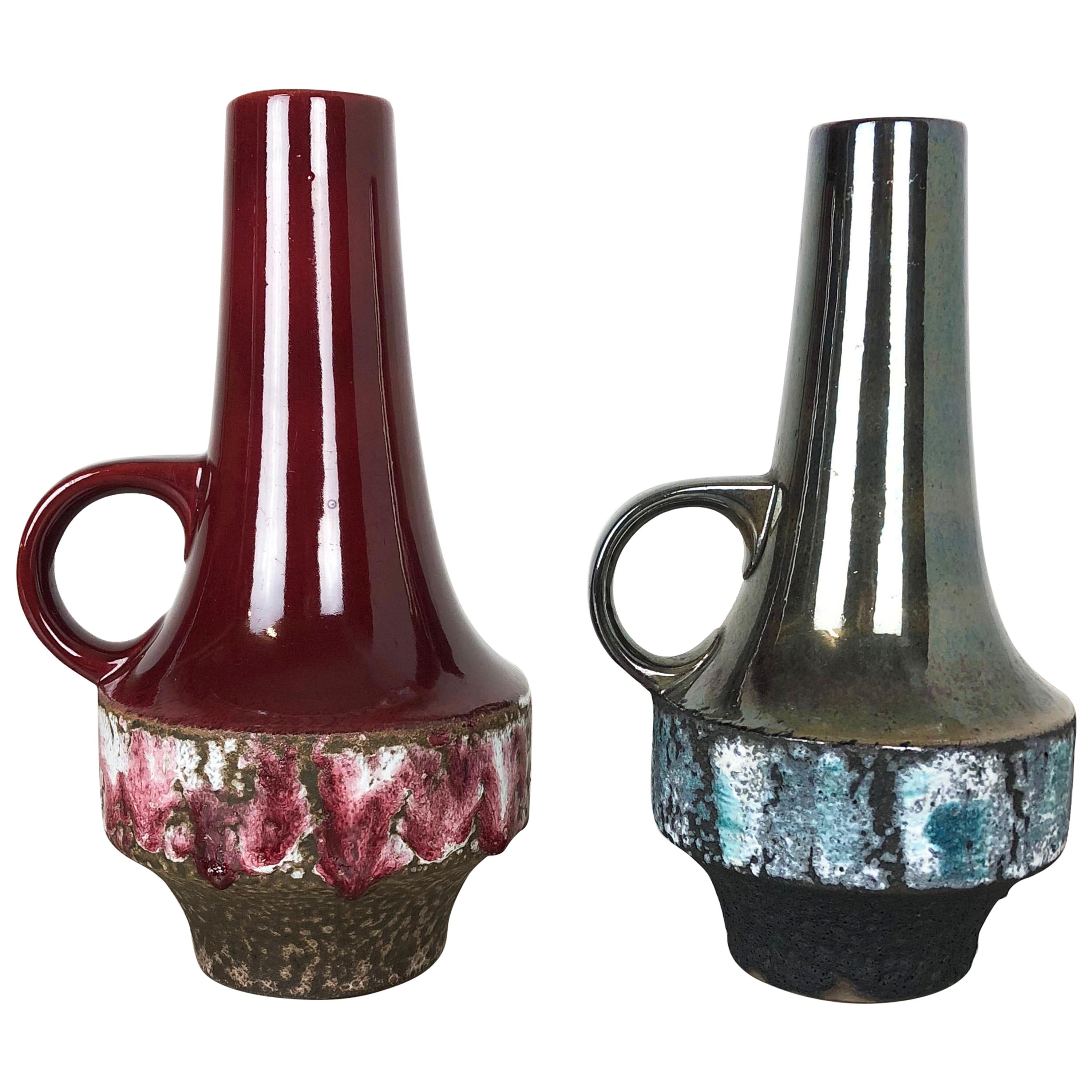 Set of 2 Ceramic Pottery Vase Heinz Siery Carstens Tönnieshof, Germany, 1970s