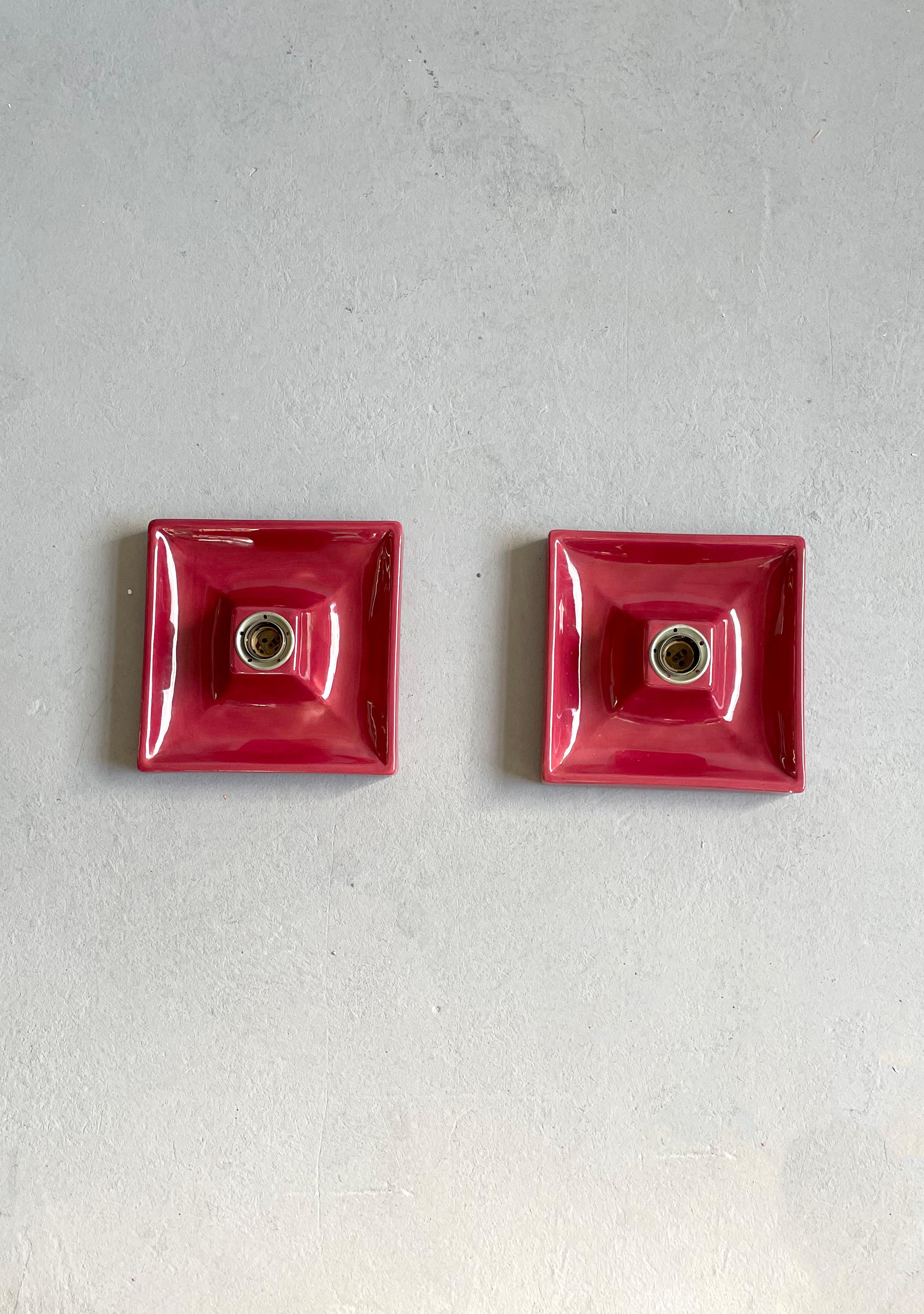 Set of 2 Ceramic Space Age Hustadt Leuchten Wall Lamps, Sconces, Germany 1960s For Sale 5