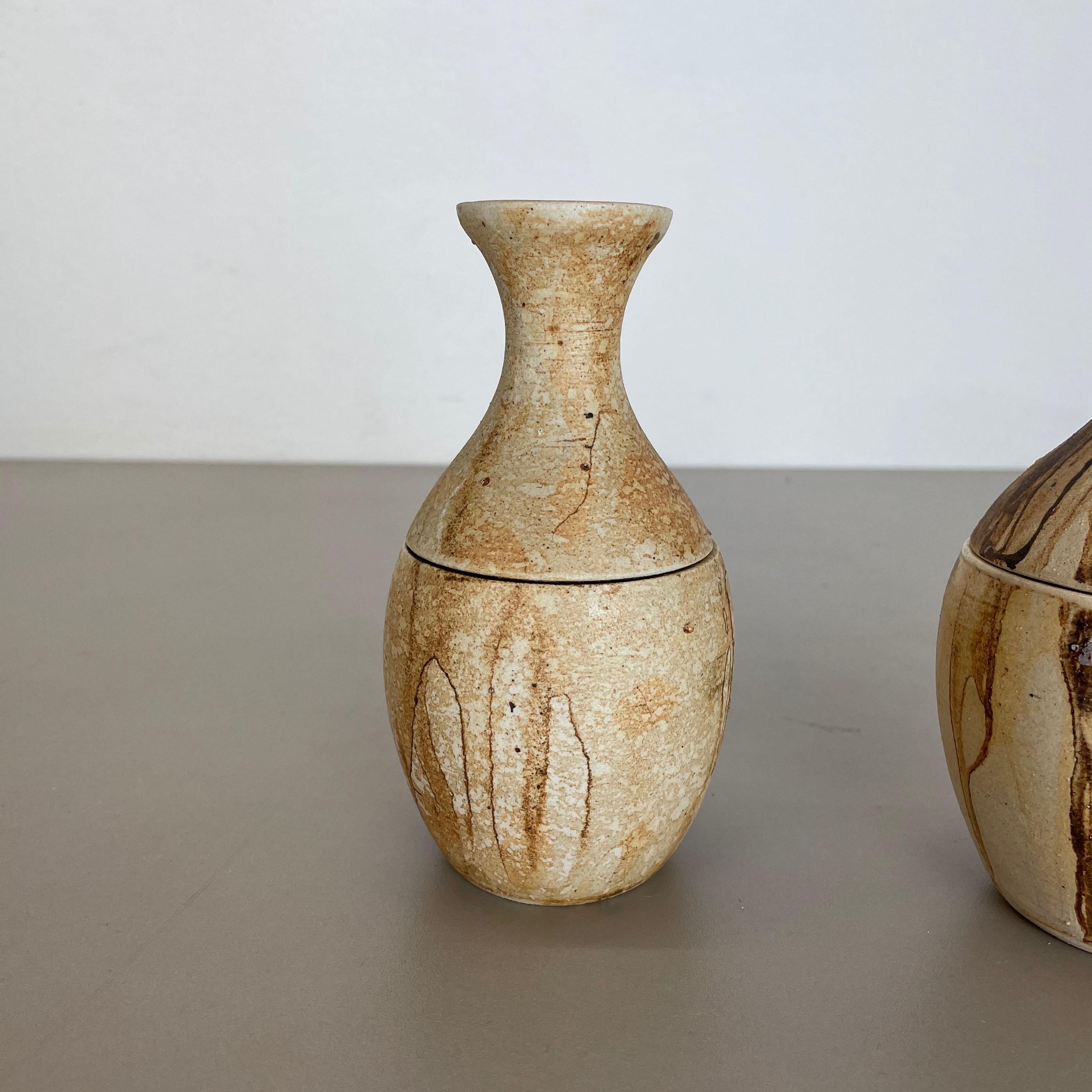 Set of 2 Ceramic Studio Pottery Objects by Gerhard Liebenthron, Germany, 1970s In Good Condition For Sale In Kirchlengern, DE