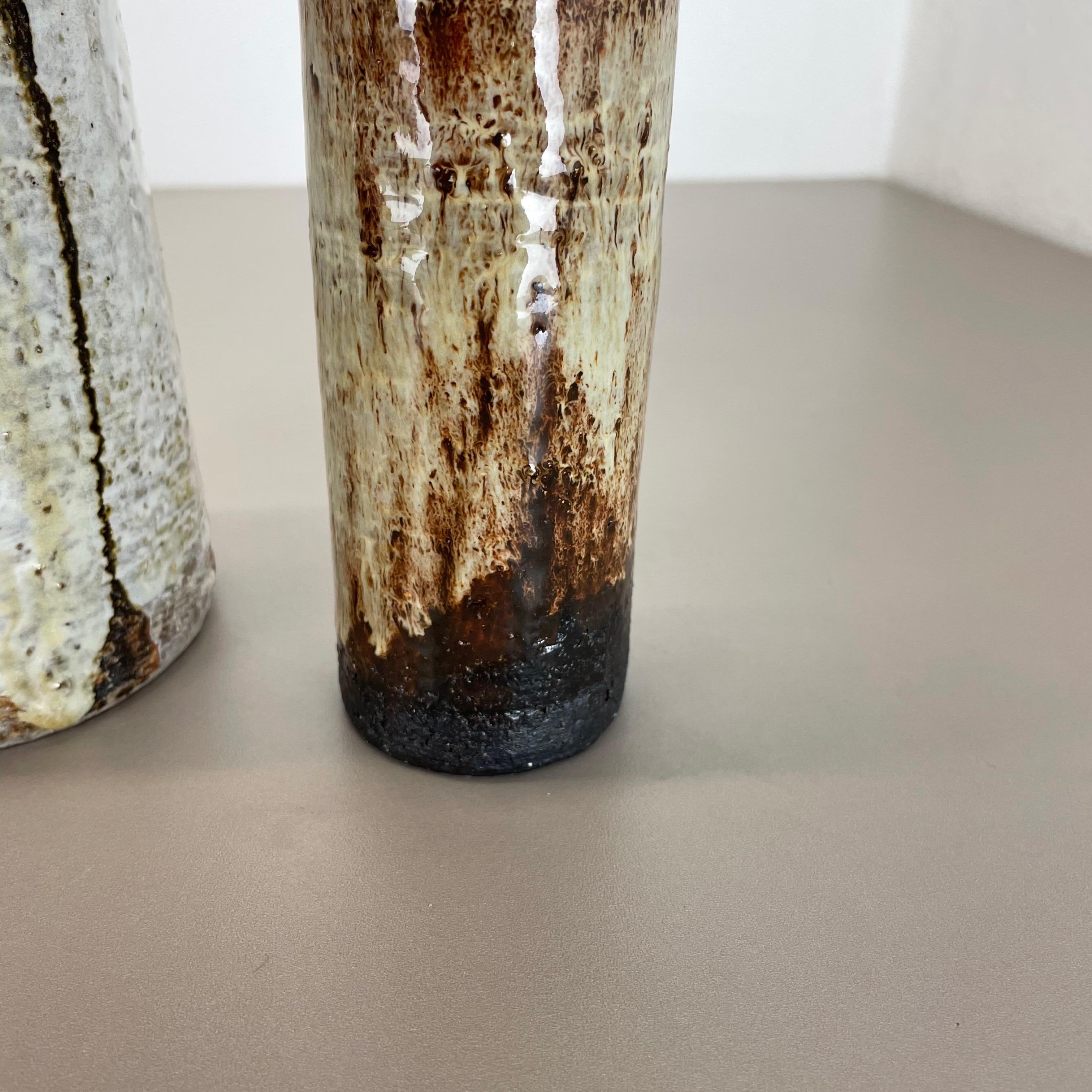 Set di 2 vasi a tubo in ceramica Studio Pottery di Gerhard Liebenthron, Germania, anni '70 in vendita 6