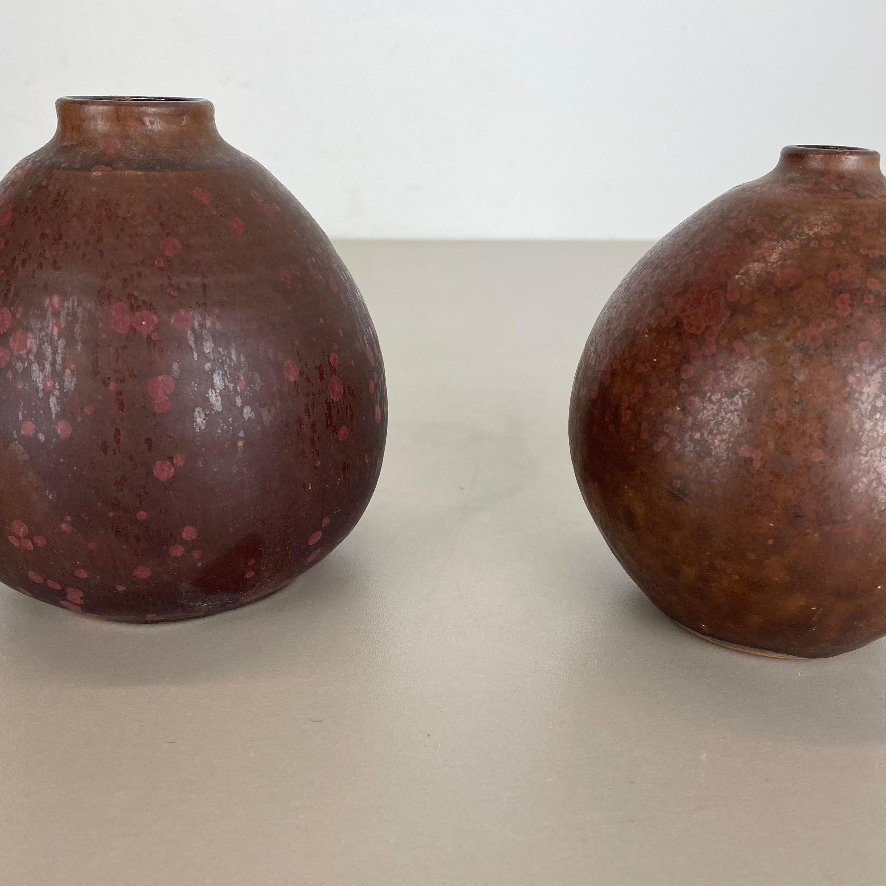 Set von 2 Keramikvasen aus Studio-Keramik von Elmar & Elke Kubicek, Deutschland, 1970er Jahre im Angebot 7