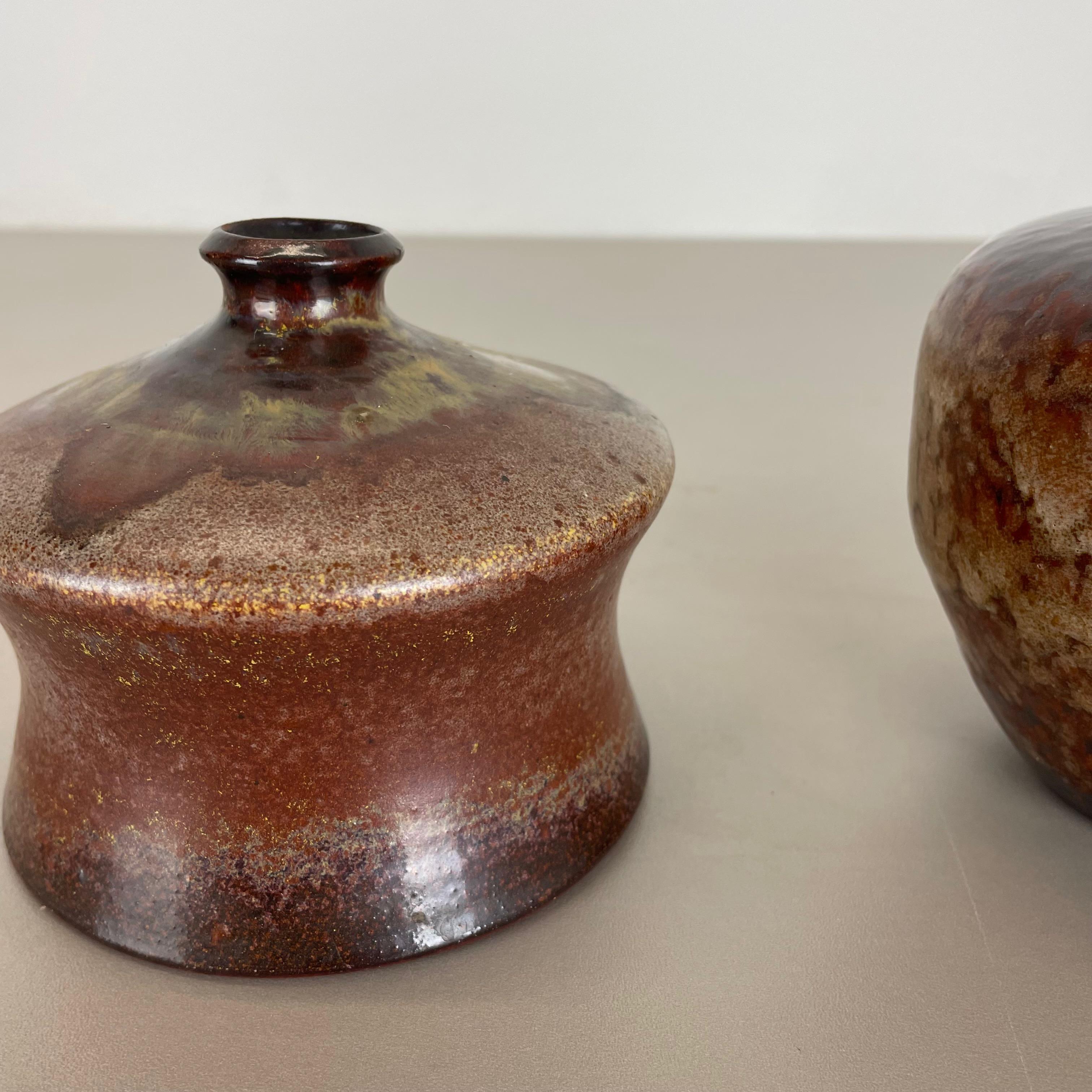 Set of 2 Ceramic Studio Pottery Vase by Elmar & Elke Kubicek, Germany, 1970s For Sale 10