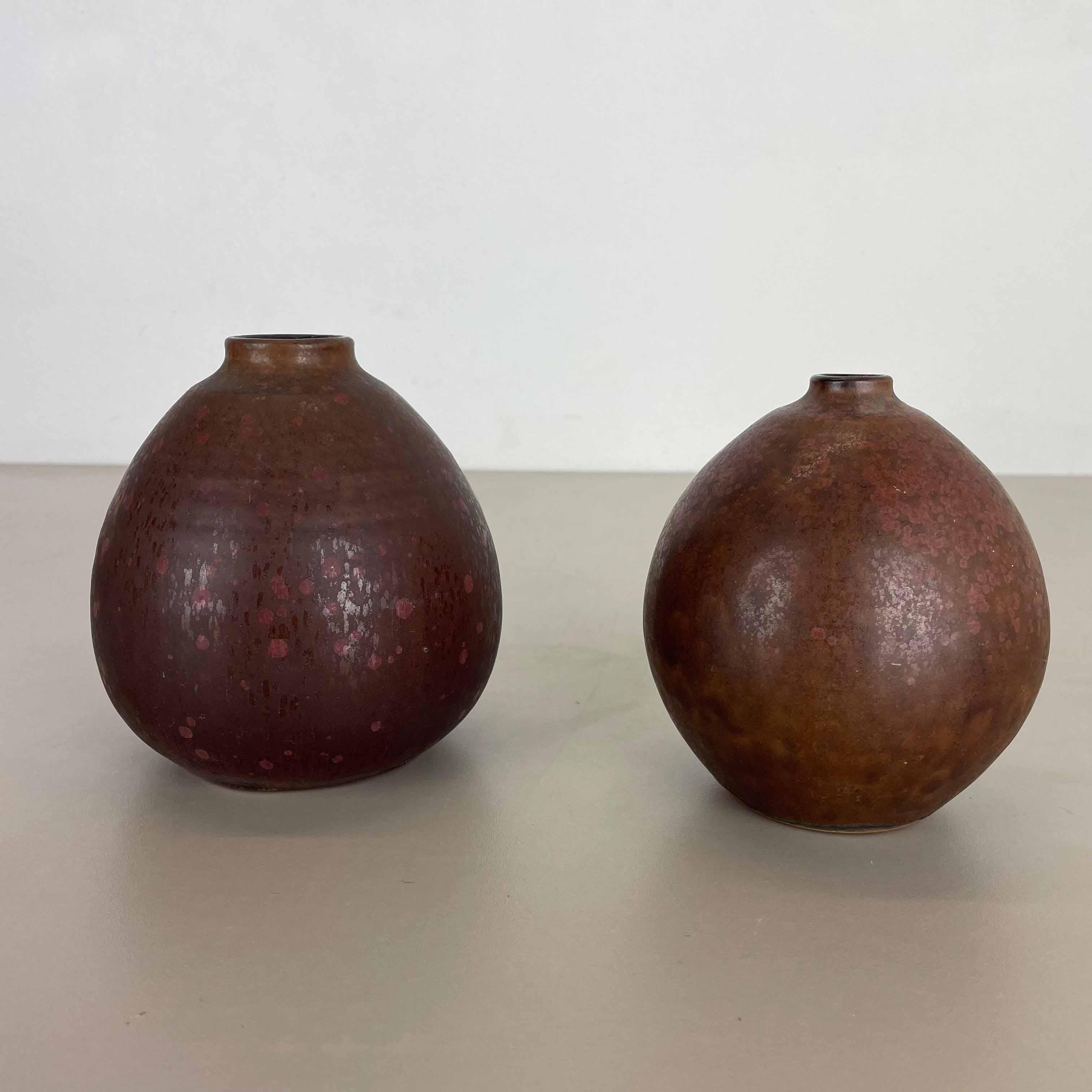 Set von 2 Keramikvasen aus Studio-Keramik von Elmar & Elke Kubicek, Deutschland, 1970er Jahre (Moderne der Mitte des Jahrhunderts) im Angebot