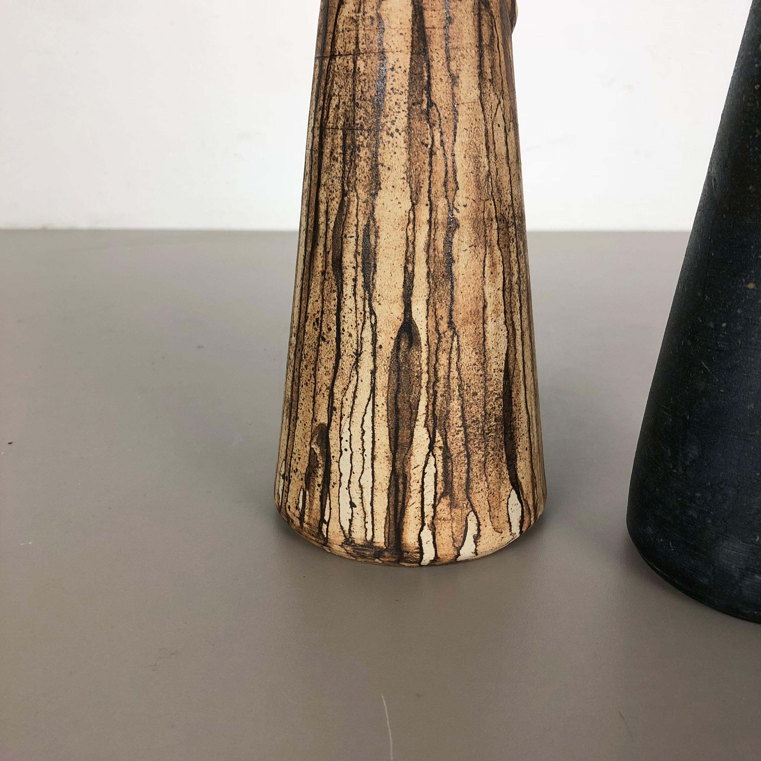 Set of 2 Ceramic Studio Pottery Vase by Gerhard Liebenthron, Germany, 1980s In Good Condition For Sale In Kirchlengern, DE
