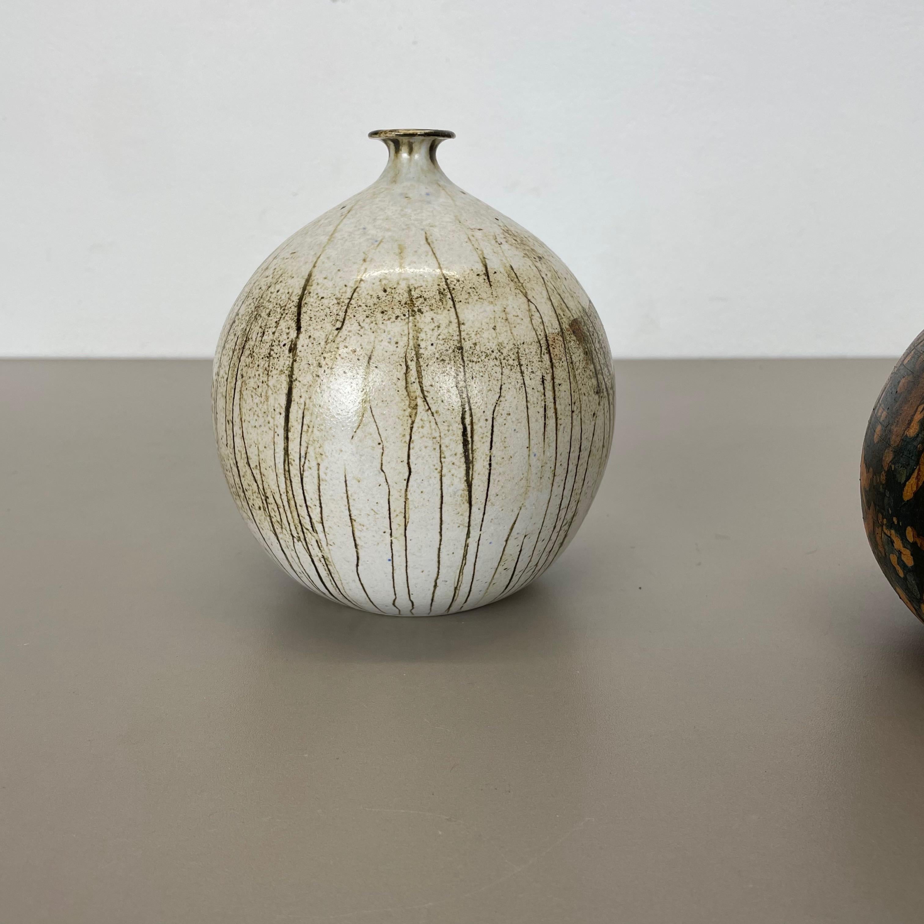 Set of 2 Ceramic Studio Pottery Vase by Gerhard Liebenthron, Germany, 1970s In Good Condition In Kirchlengern, DE
