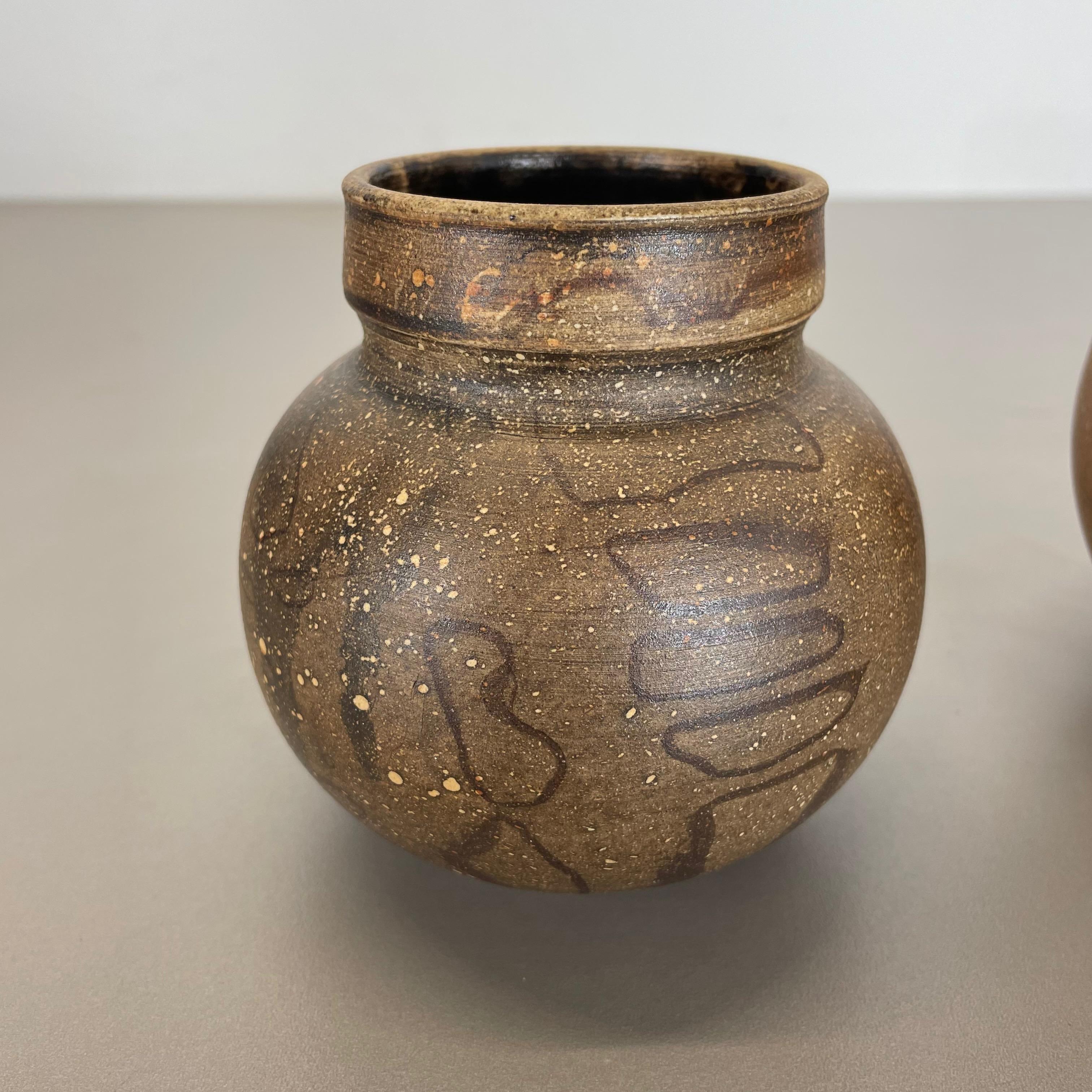 Set of 2 Ceramic Studio Pottery Vase by Gerhard Liebenthron, Germany, 1980s For Sale 5