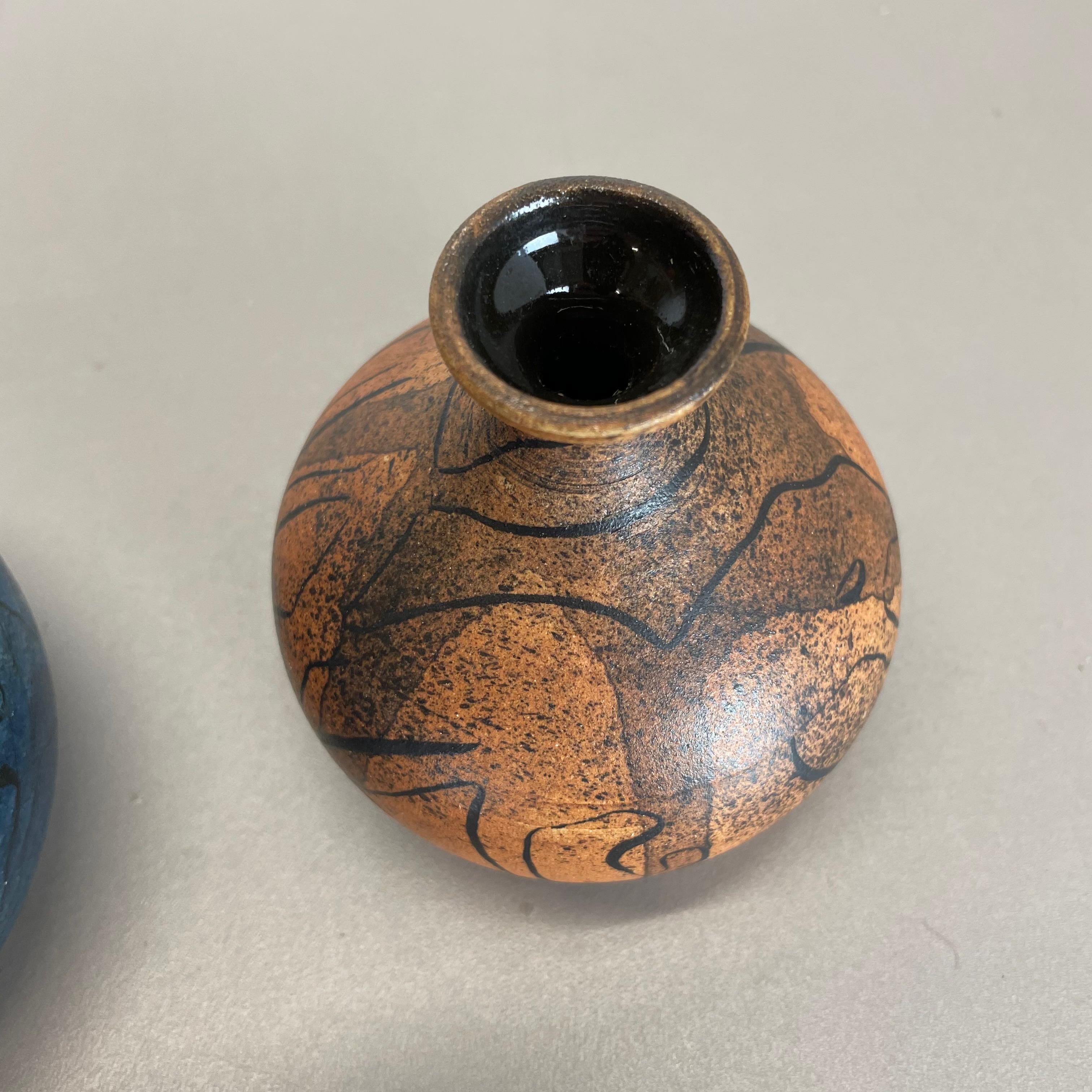 Set of 2 Ceramic Studio Pottery Vase by Gerhard Liebenthron, Germany, 1980s For Sale 5