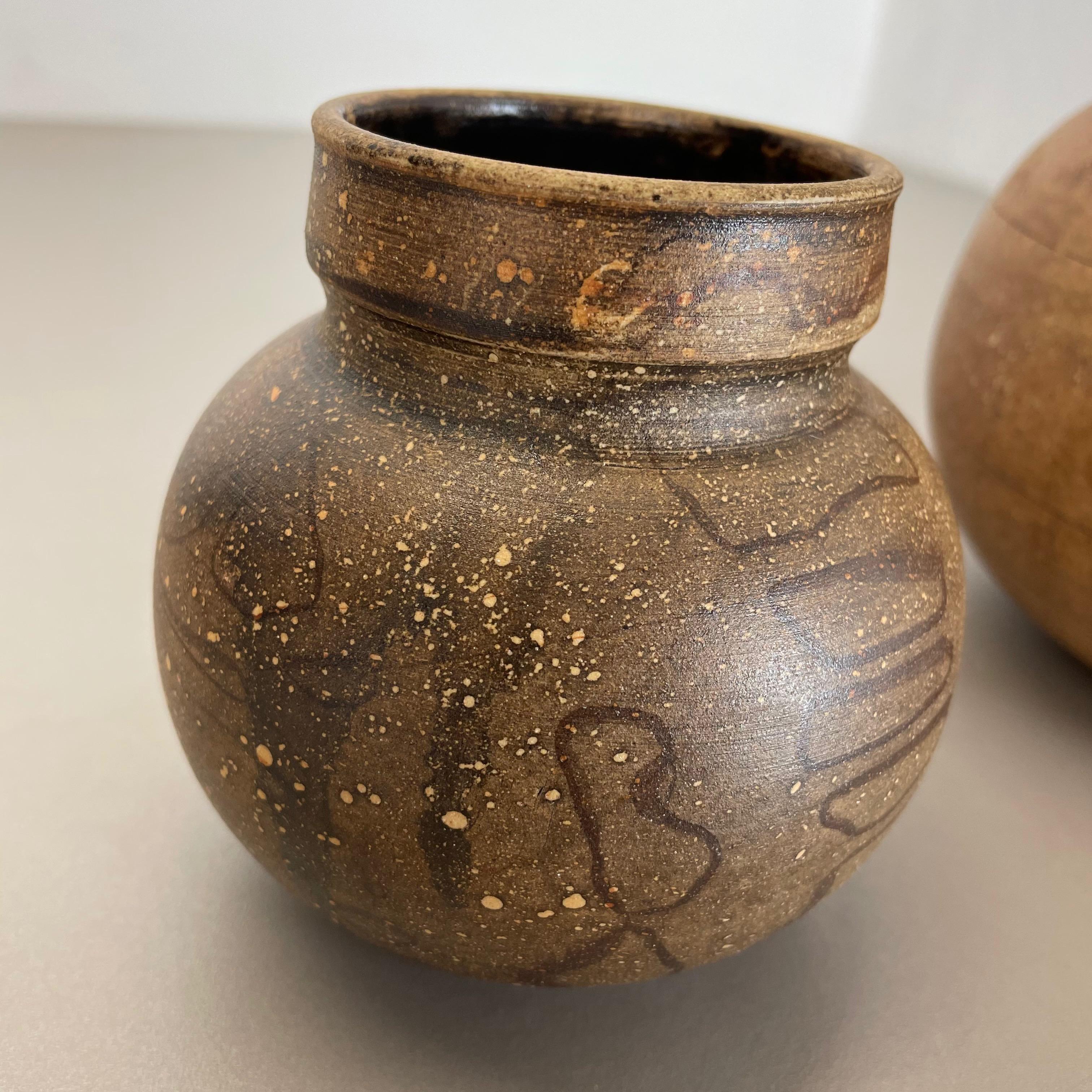 Set of 2 Ceramic Studio Pottery Vase by Gerhard Liebenthron, Germany, 1980s For Sale 6