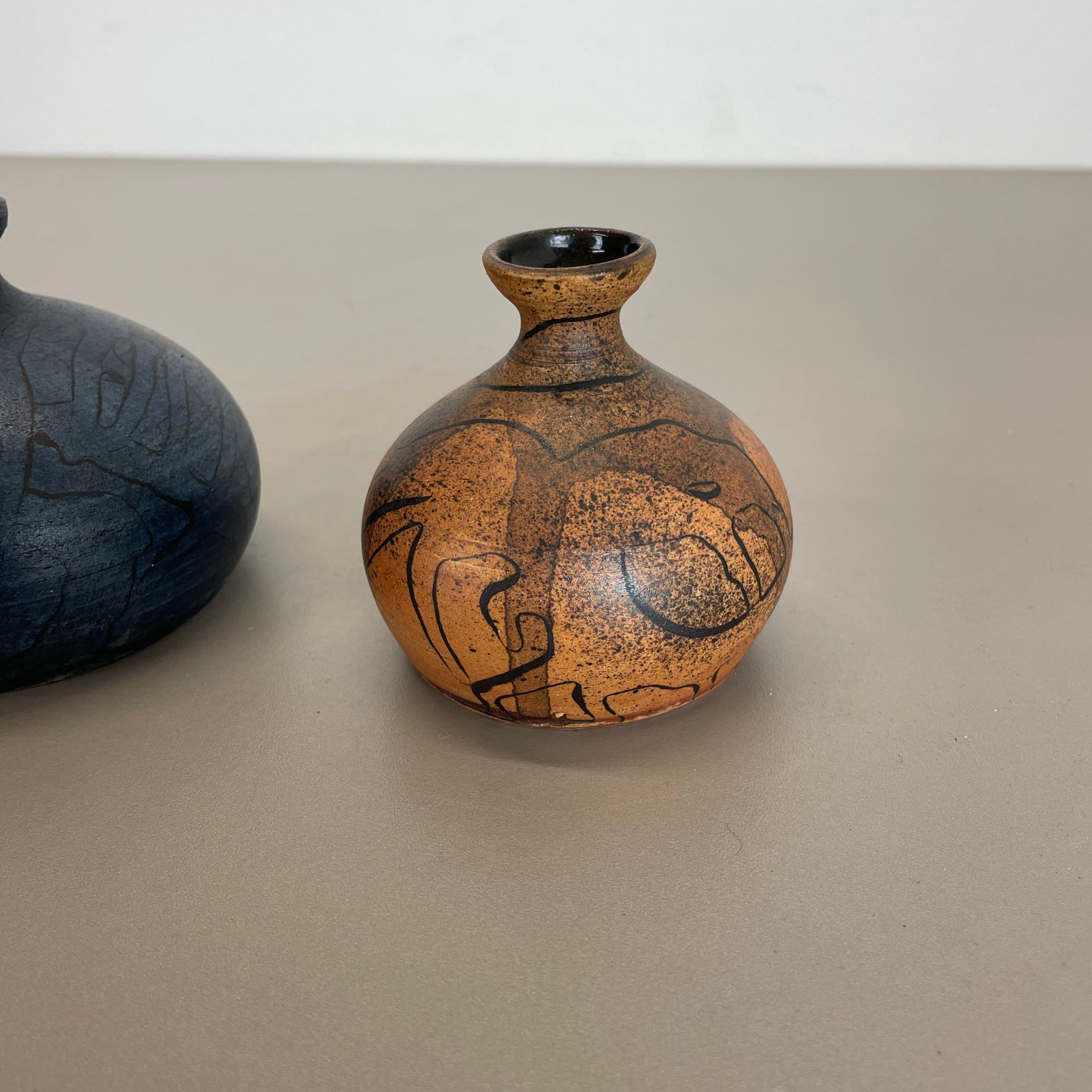 Set of 2 Ceramic Studio Pottery Vase by Gerhard Liebenthron, Germany, 1980s For Sale 6
