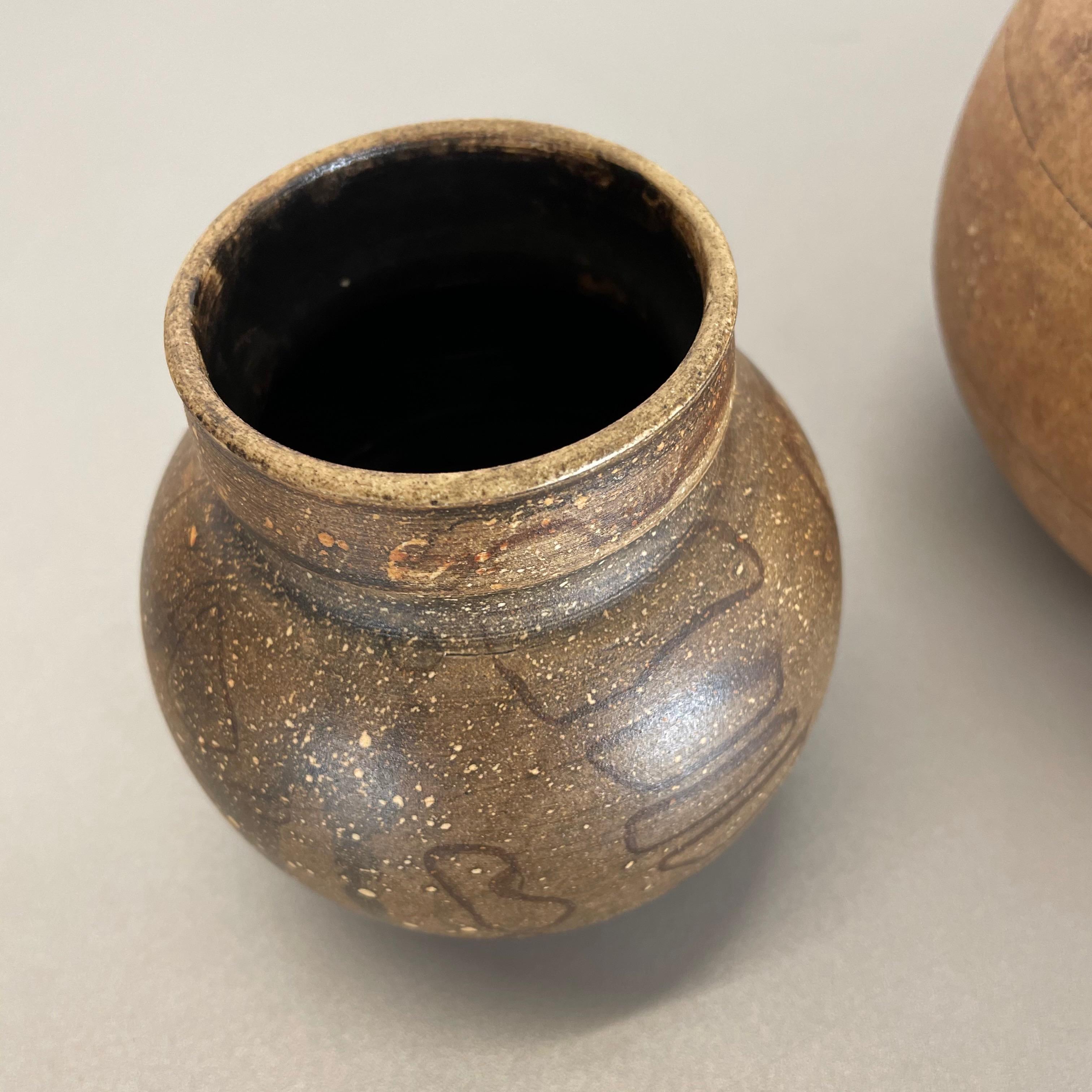 Set of 2 Ceramic Studio Pottery Vase by Gerhard Liebenthron, Germany, 1980s For Sale 7