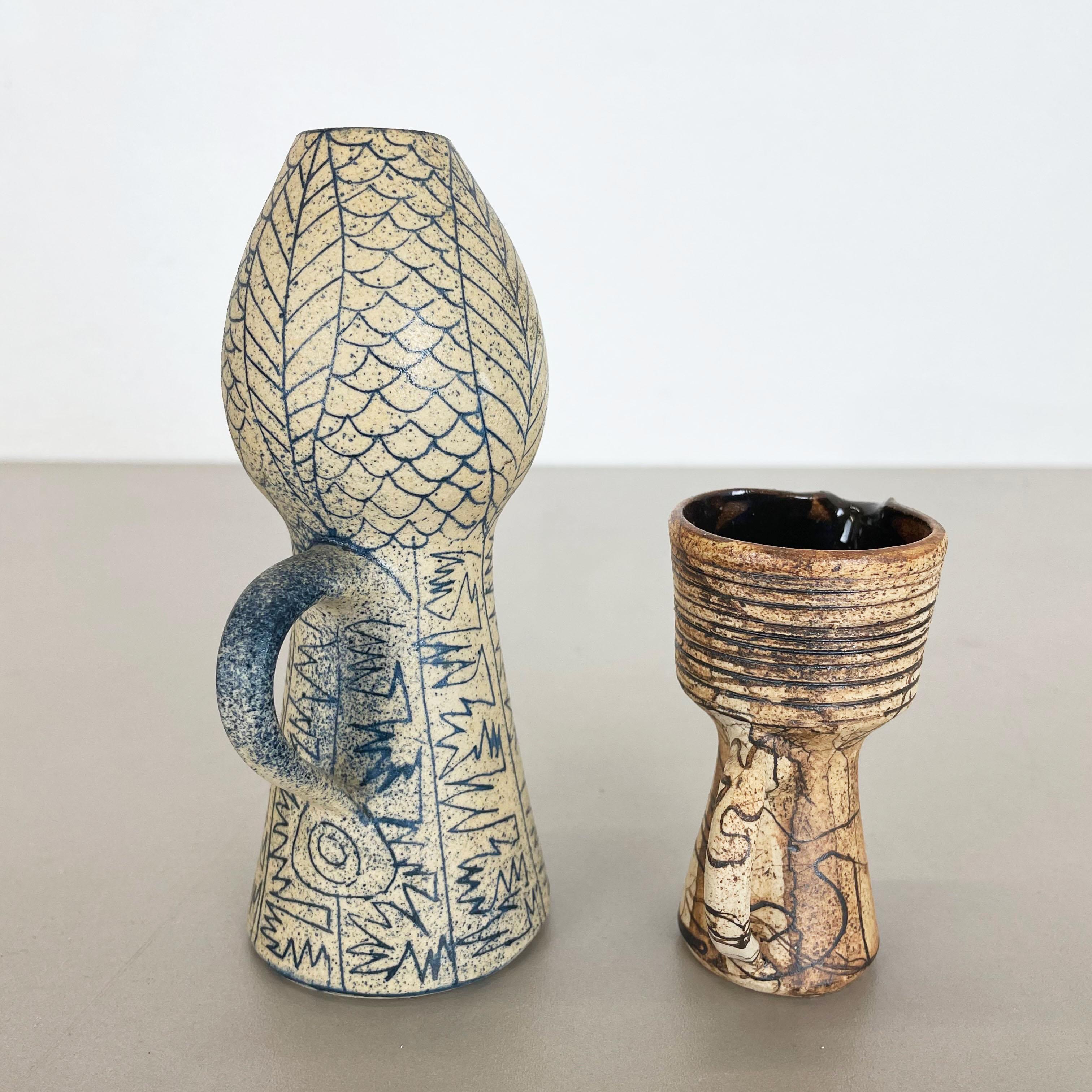 Set of 2 Ceramic Studio Pottery Vase by Gerhard Liebenthron, Germany, 1980s 8