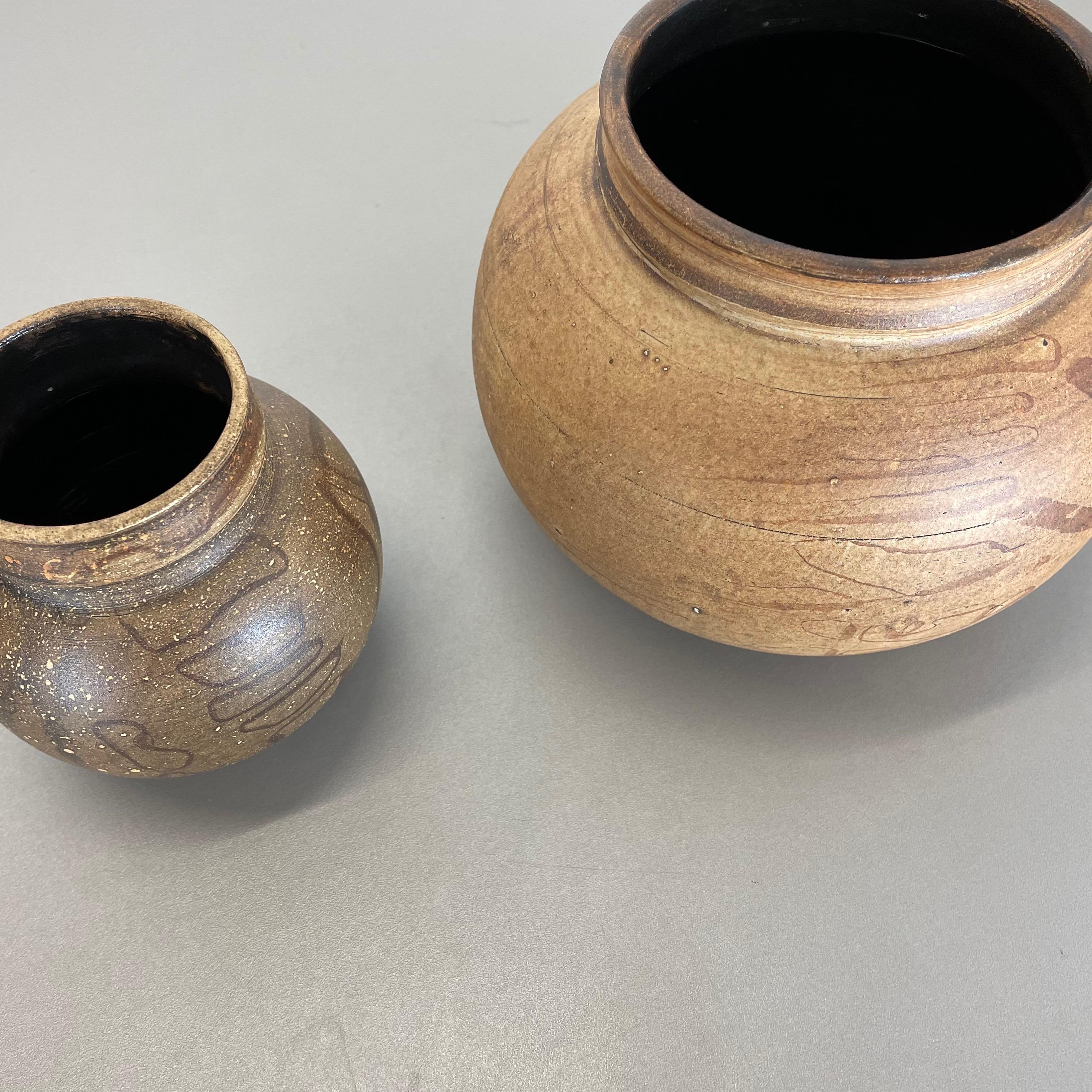 Set of 2 Ceramic Studio Pottery Vase by Gerhard Liebenthron, Germany, 1980s For Sale 8