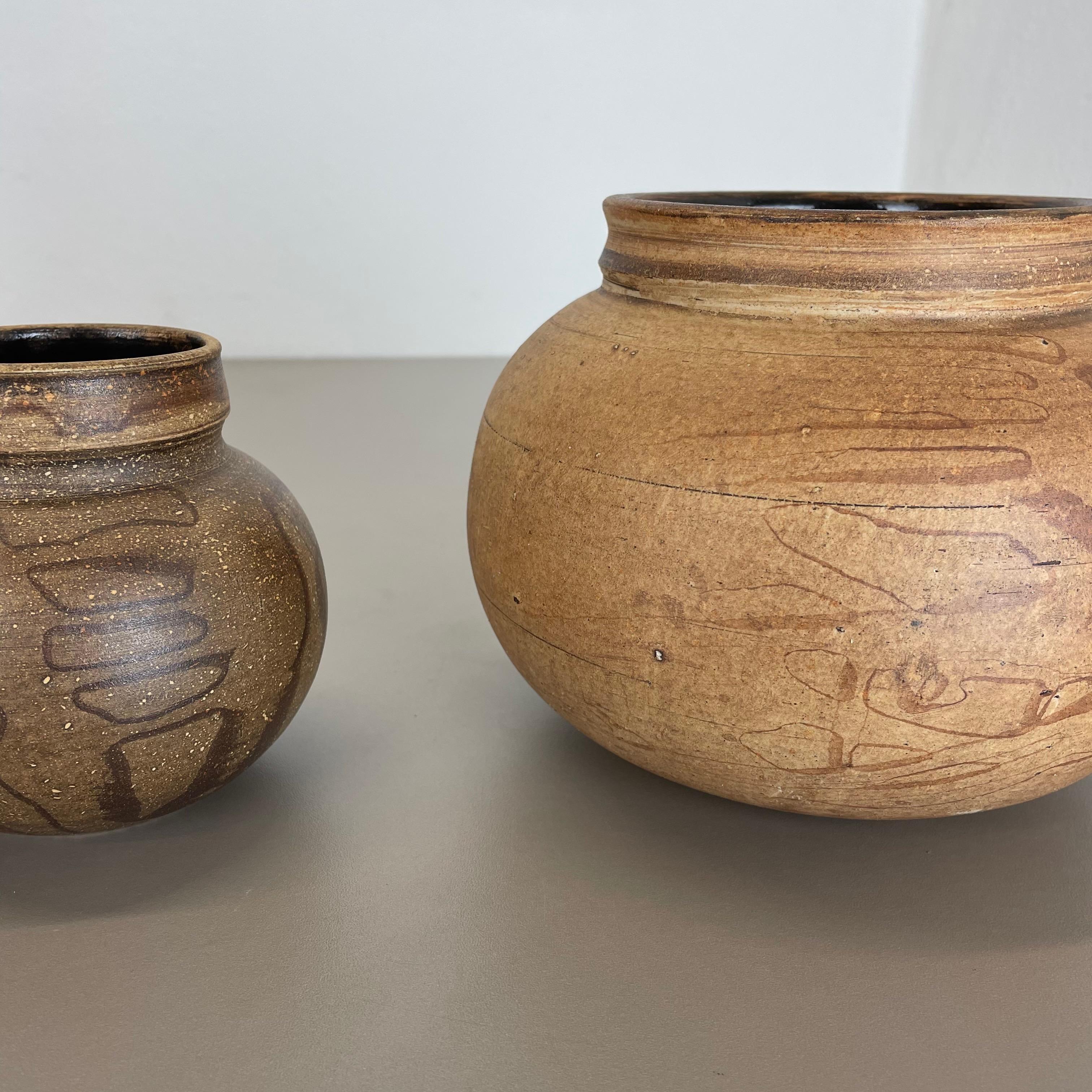 Set of 2 Ceramic Studio Pottery Vase by Gerhard Liebenthron, Germany, 1980s For Sale 9