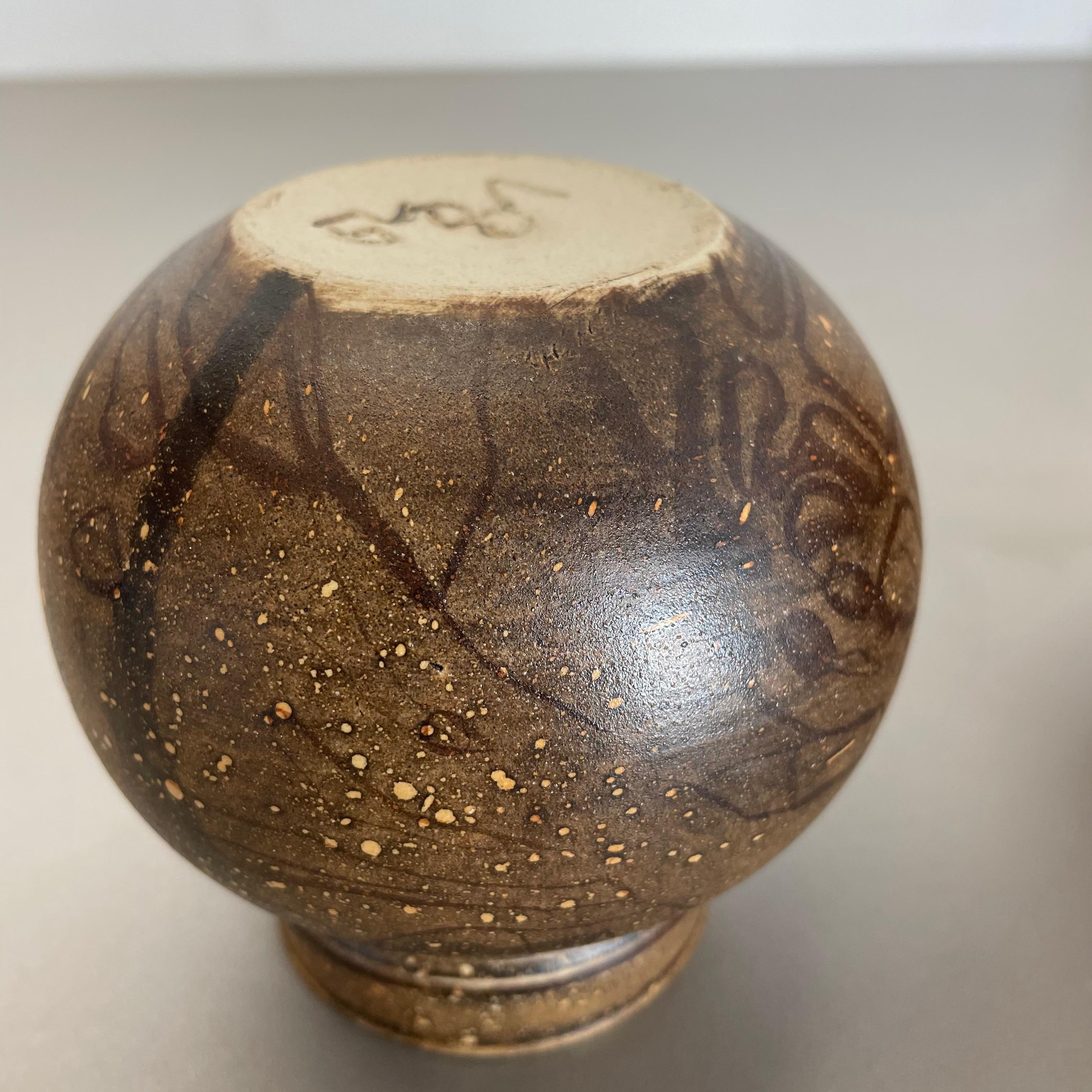 Juego de 2 jarrones de cerámica Studio Pottery de Gerhard Liebenthron, Alemania, años 80 en venta 10