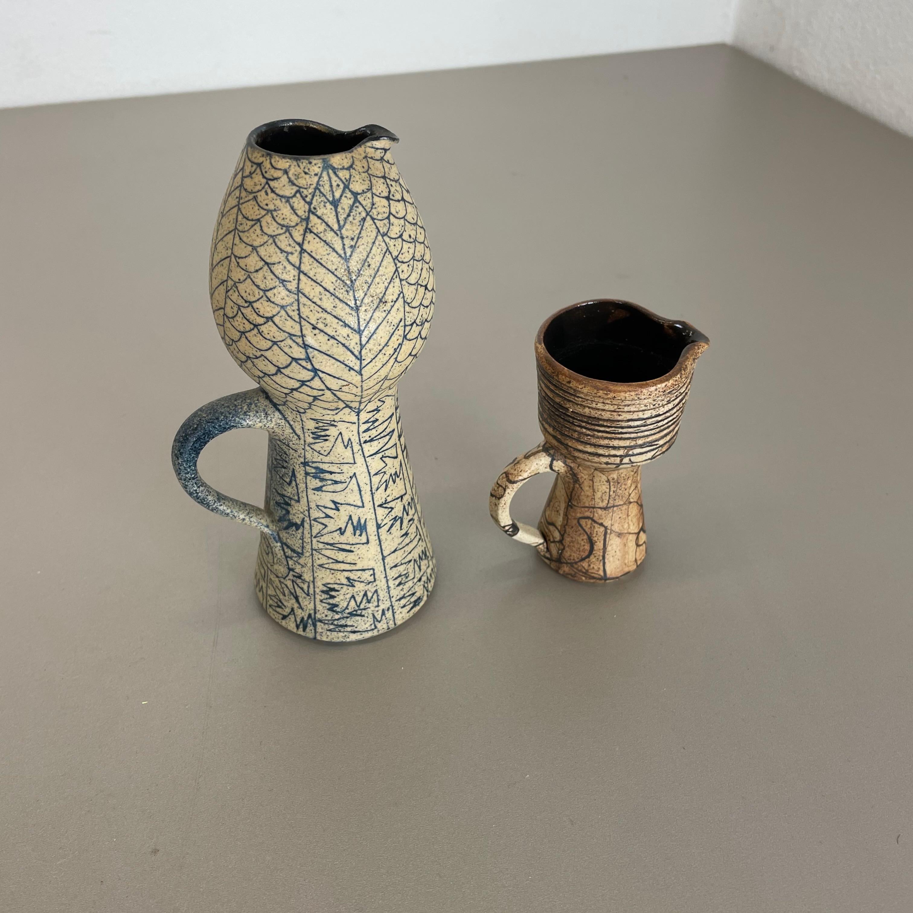 Set of 2 Ceramic Studio Pottery Vase by Gerhard Liebenthron, Germany, 1980s In Good Condition In Kirchlengern, DE