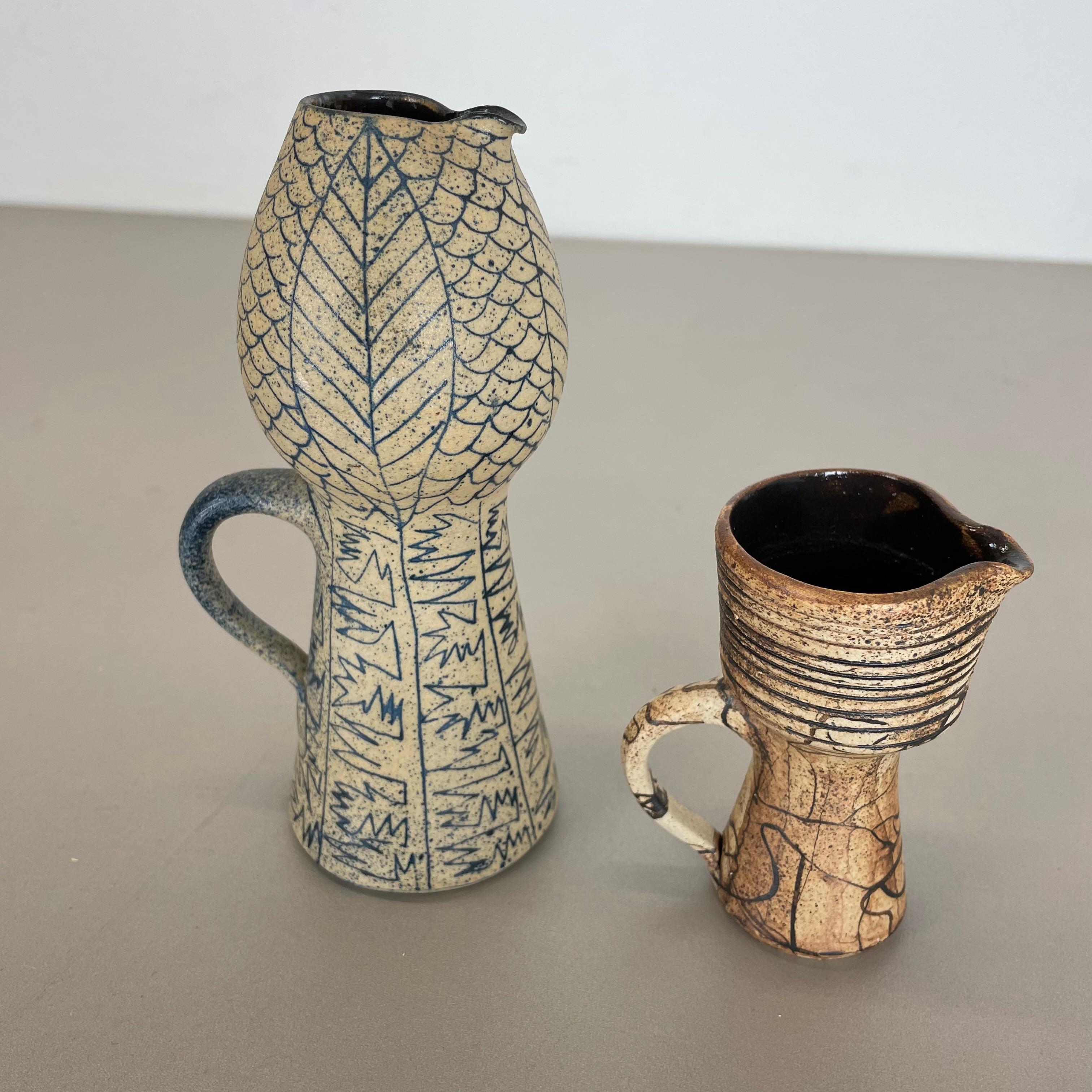 Set of 2 Ceramic Studio Pottery Vase by Gerhard Liebenthron, Germany, 1980s 1