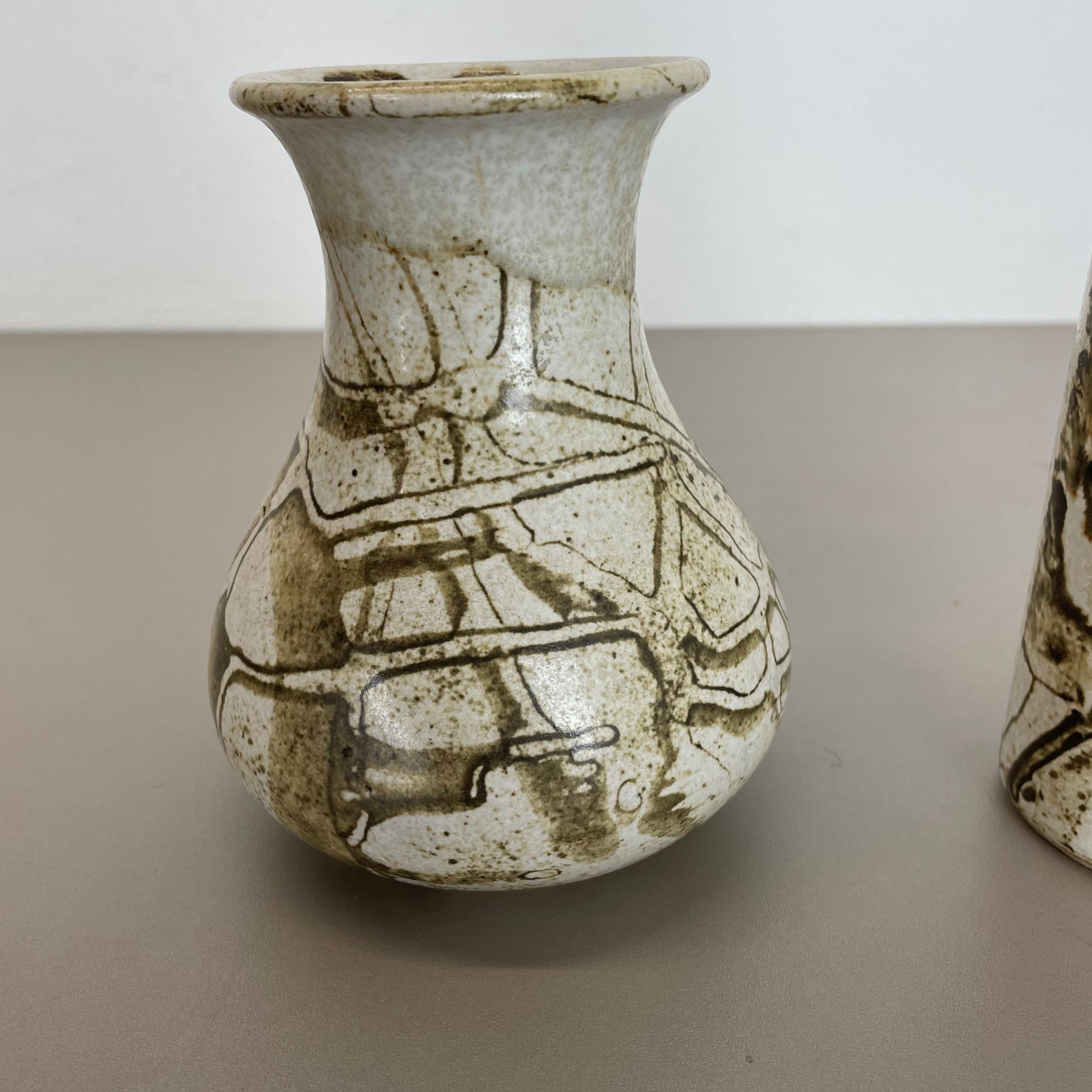 Set of 2 Ceramic Studio Pottery Vase by Gerhard Liebenthron, Germany, 1980s 2