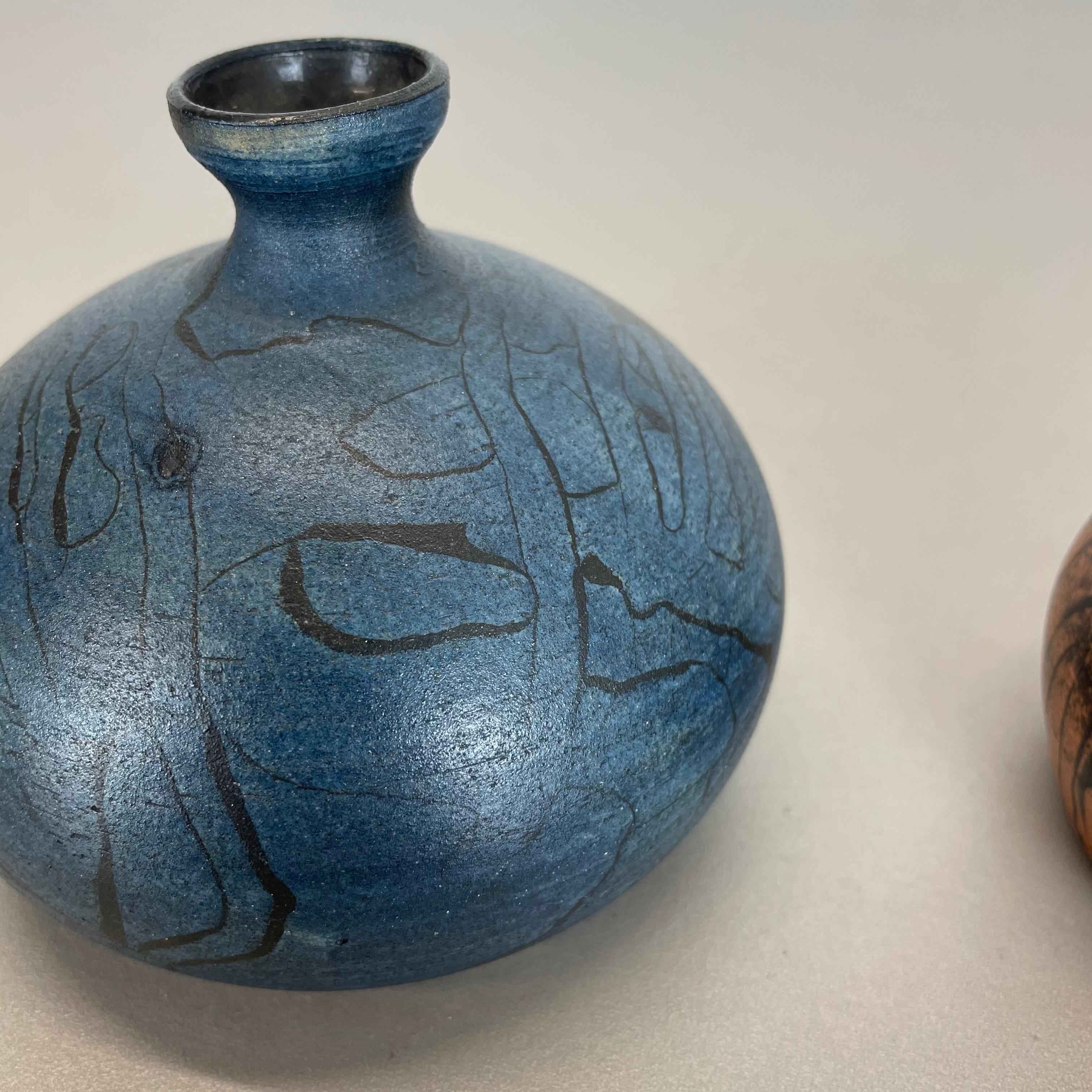 Set of 2 Ceramic Studio Pottery Vase by Gerhard Liebenthron, Germany, 1980s For Sale 2